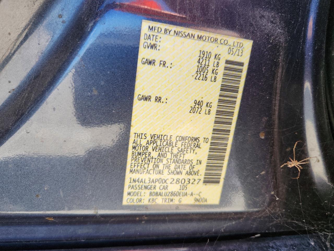 2013 Nissan Altima 2.5 Sv Gray vin: 1N4AL3AP0DC280327