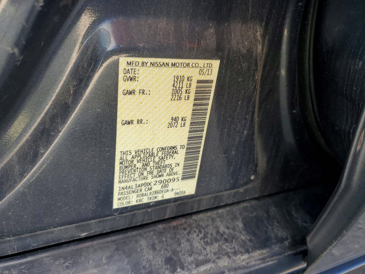 2013 Nissan Altima 2.5 S Gray vin: 1N4AL3AP0DC290095