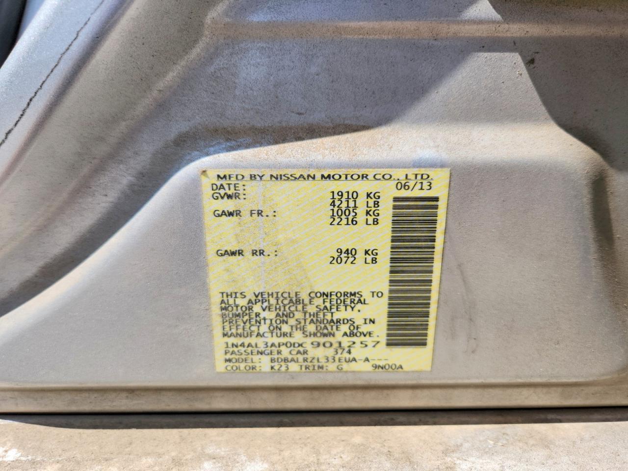 2013 Nissan Altima 2.5 Silver vin: 1N4AL3AP0DC901257