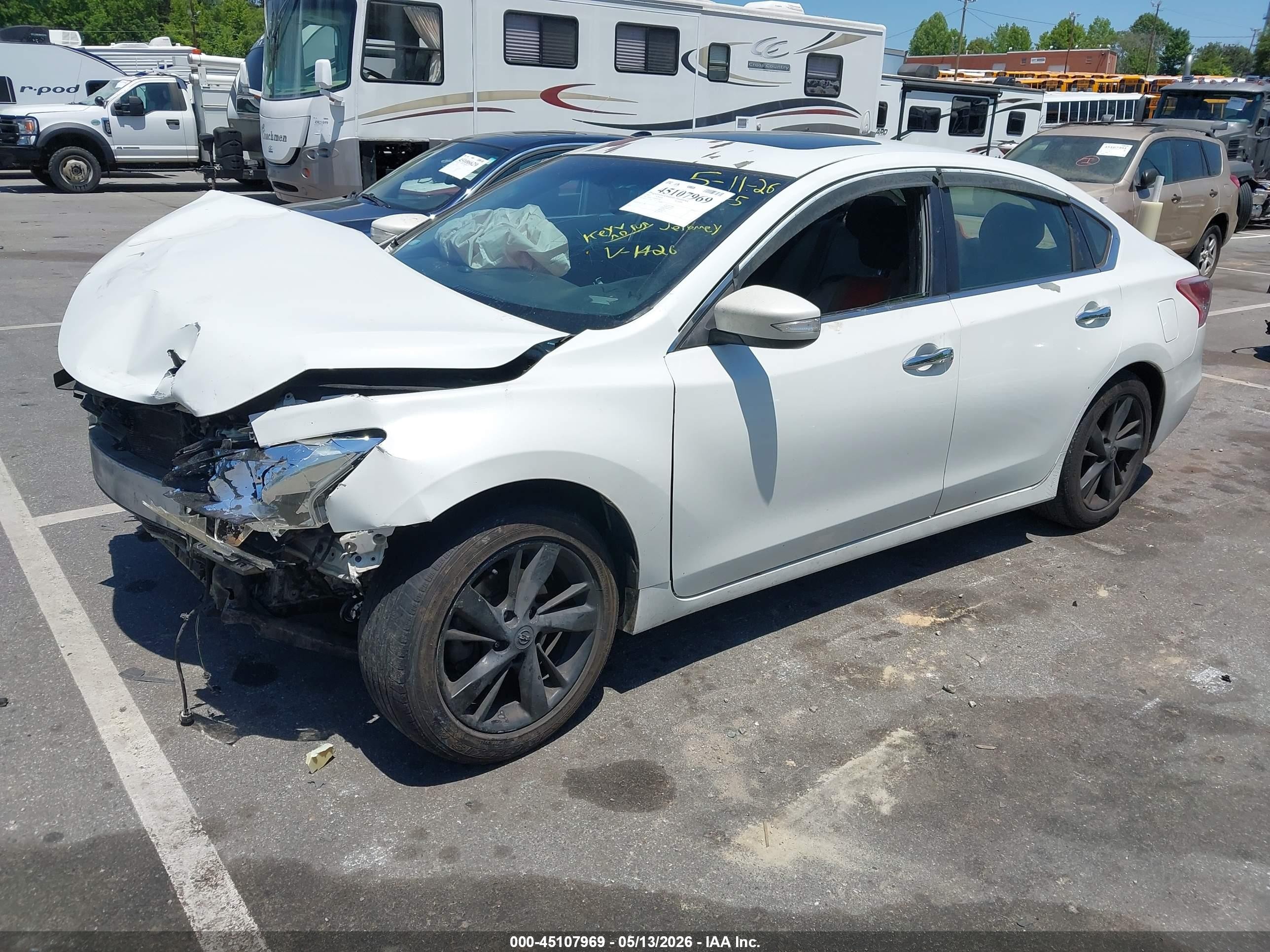 2013 Nissan Altima 2.5 Sl White vin: 1N4AL3AP0DN401426
