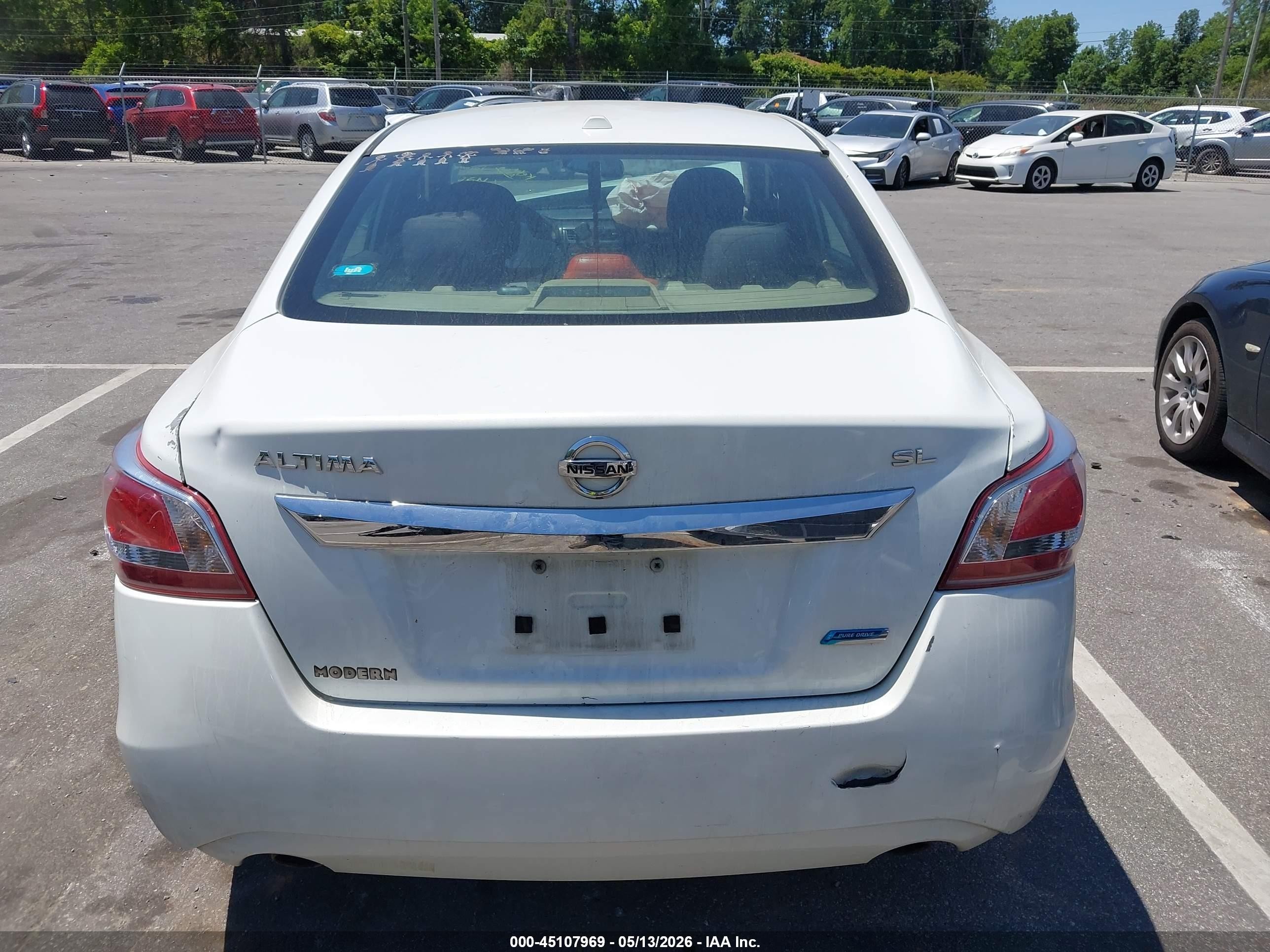 2013 Nissan Altima 2.5 Sl White vin: 1N4AL3AP0DN401426