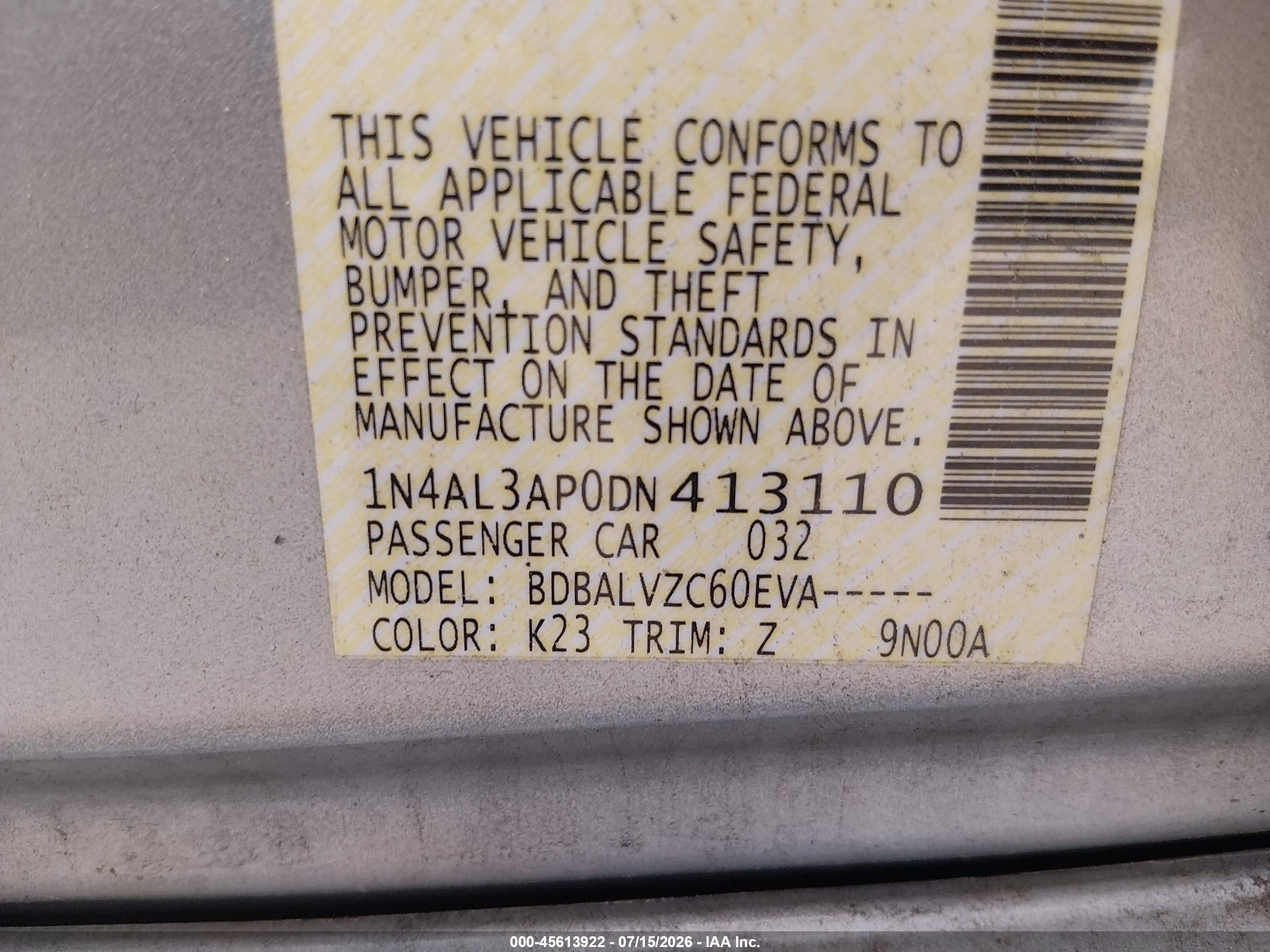 2013 Nissan Altima 2.5 Sl Серебряный vin: 1N4AL3AP0DN413110