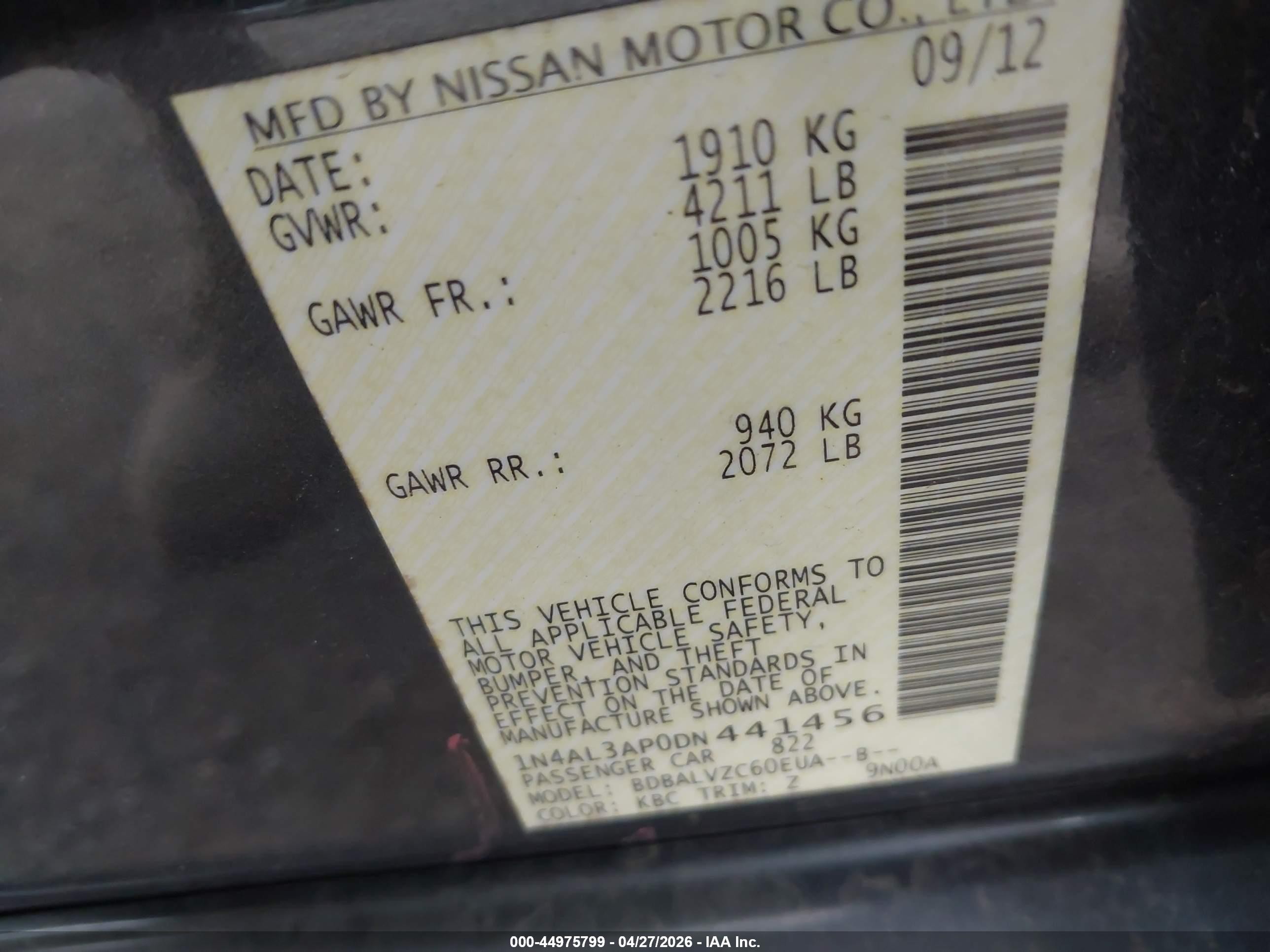 2013 Nissan Altima 2.5 Sl Gray vin: 1N4AL3AP0DN441456