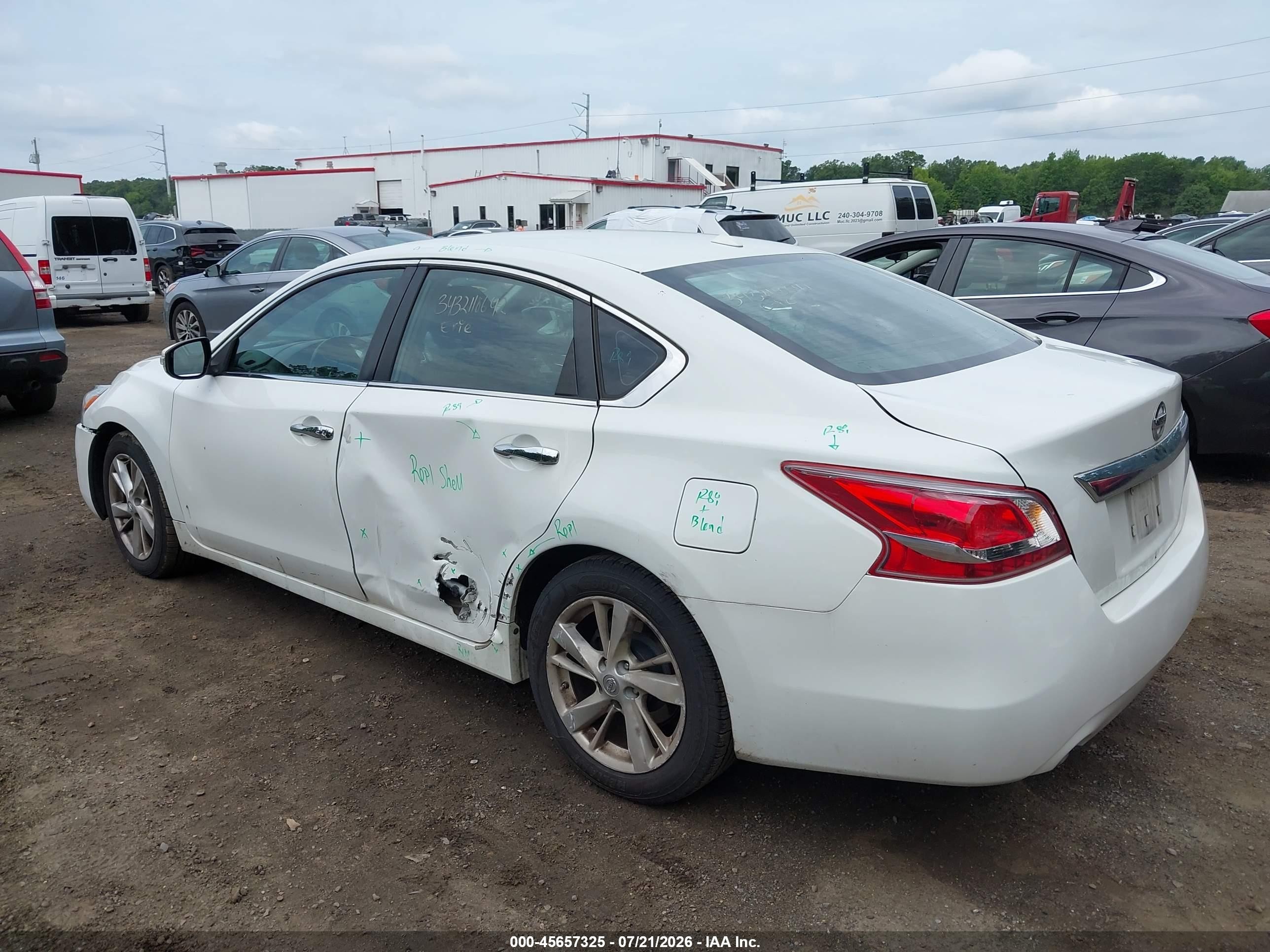 2013 Nissan Altima 2.5 Sl White vin: 1N4AL3AP0DN461657