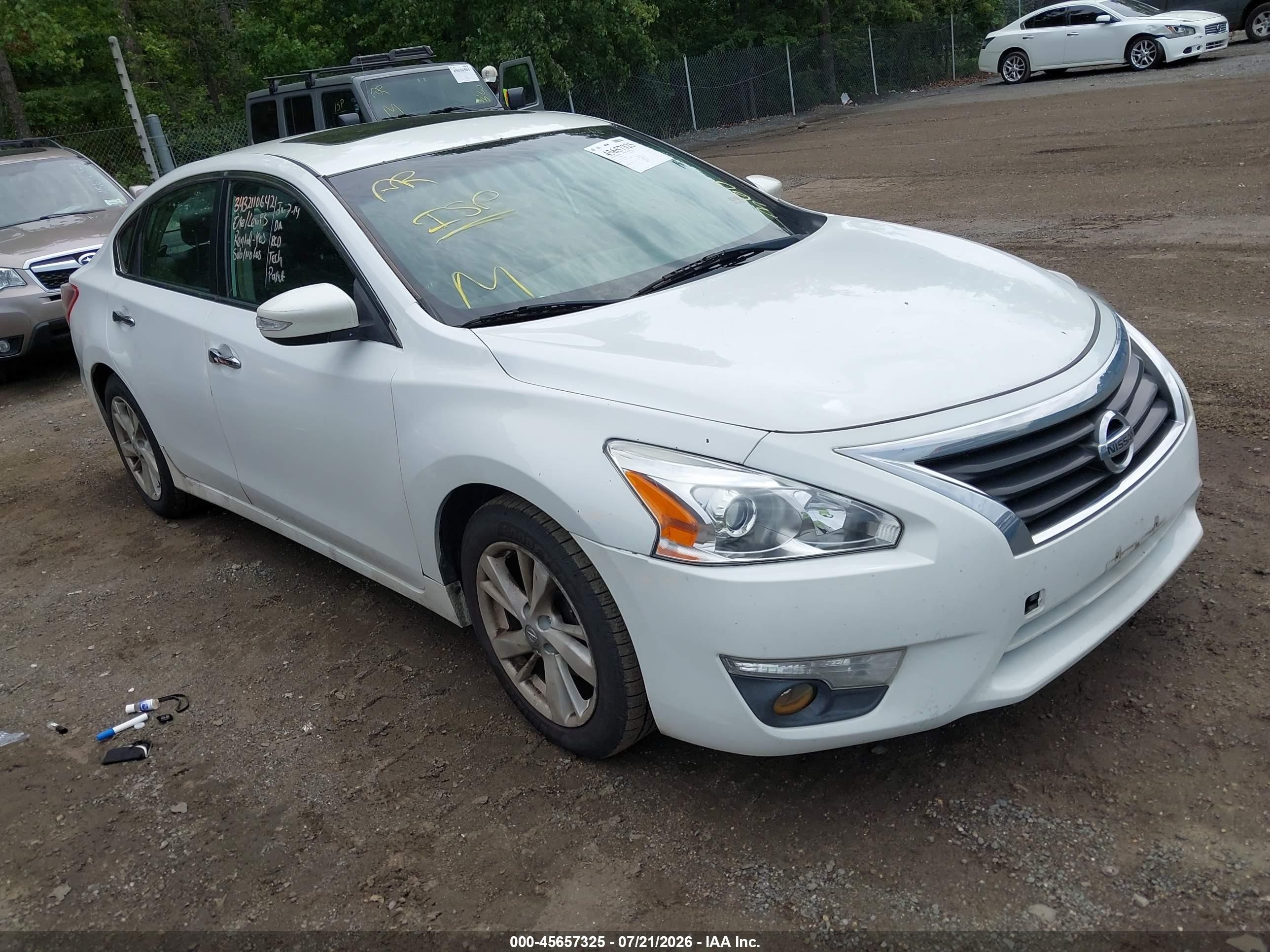 2013 Nissan Altima 2.5 Sl White vin: 1N4AL3AP0DN461657
