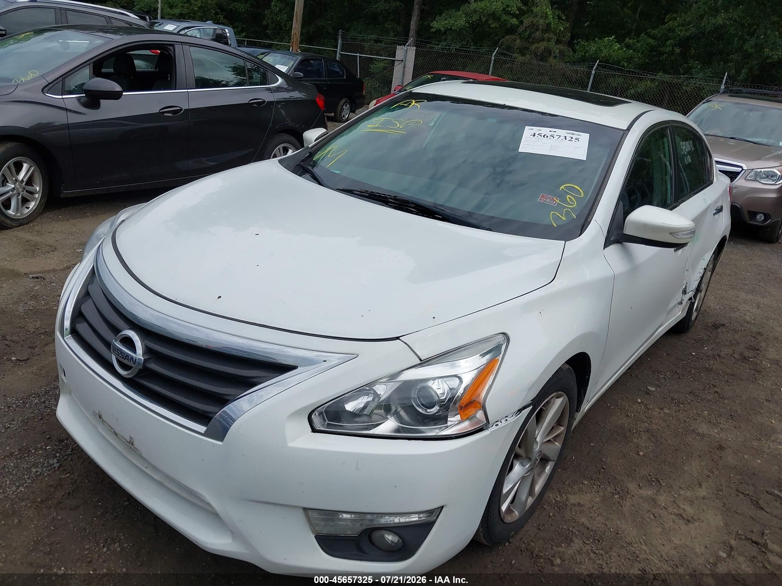 2013 Nissan Altima 2.5 Sl White vin: 1N4AL3AP0DN461657