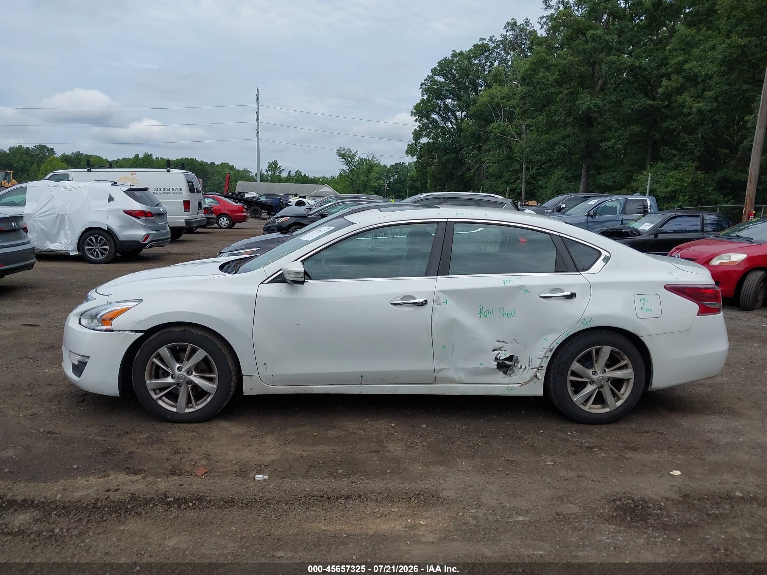 2013 Nissan Altima 2.5 Sl White vin: 1N4AL3AP0DN461657