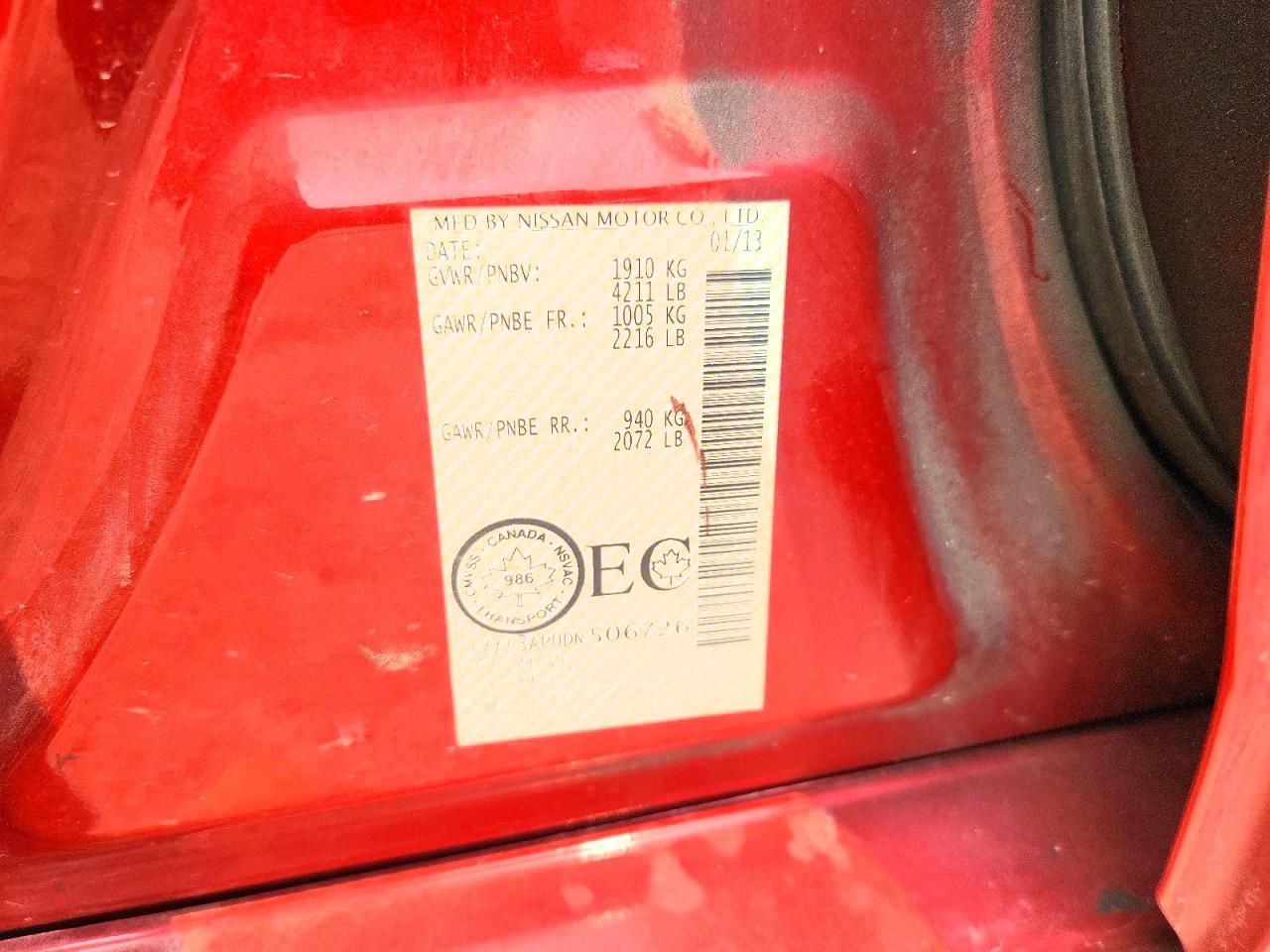 2013 Nissan Altima 2.5 Red vin: 1N4AL3AP0DN506726