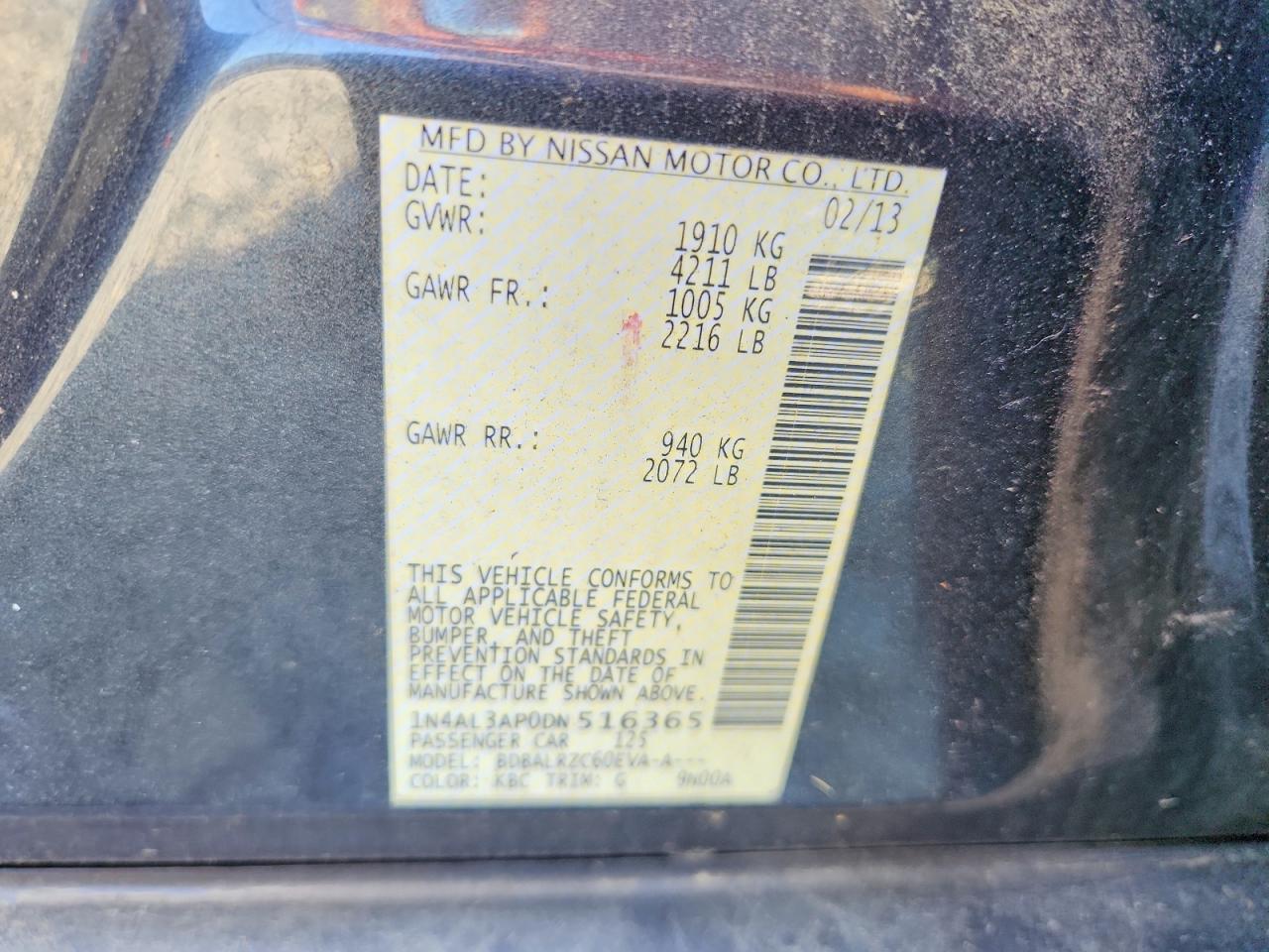 2013 Nissan Altima 2.5 Gray vin: 1N4AL3AP0DN516365