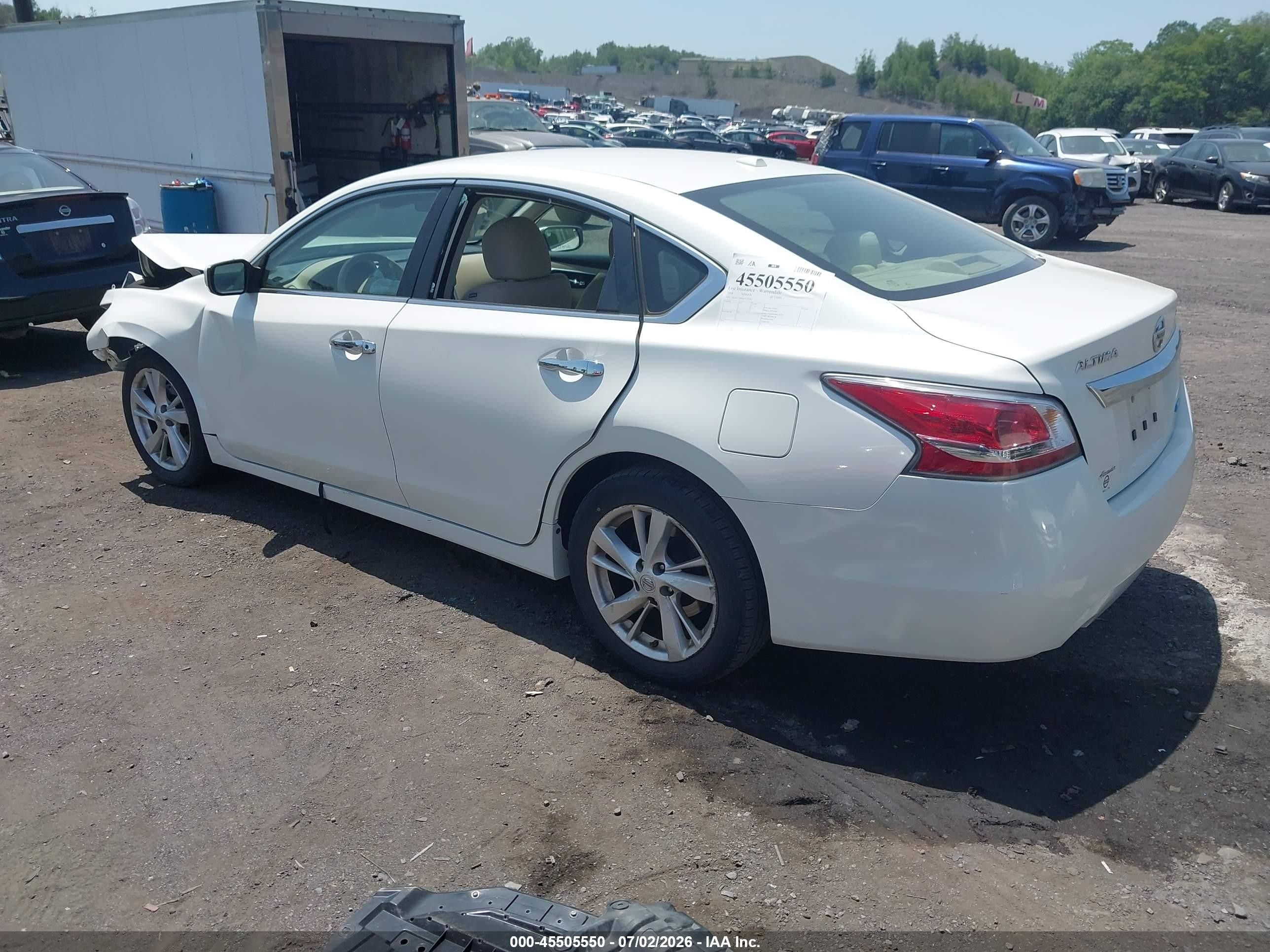 2014 Nissan Altima 2.5 Sv White vin: 1N4AL3AP0EC115282