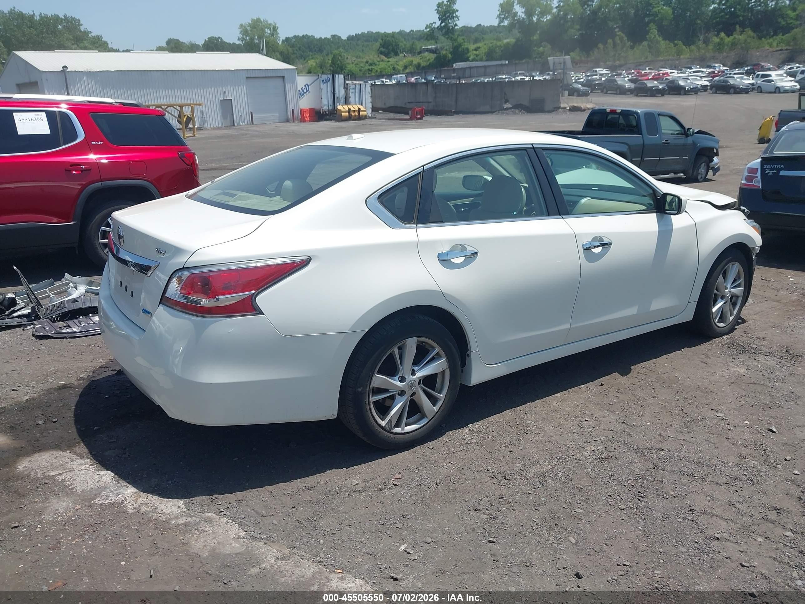 2014 Nissan Altima 2.5 Sv White vin: 1N4AL3AP0EC115282