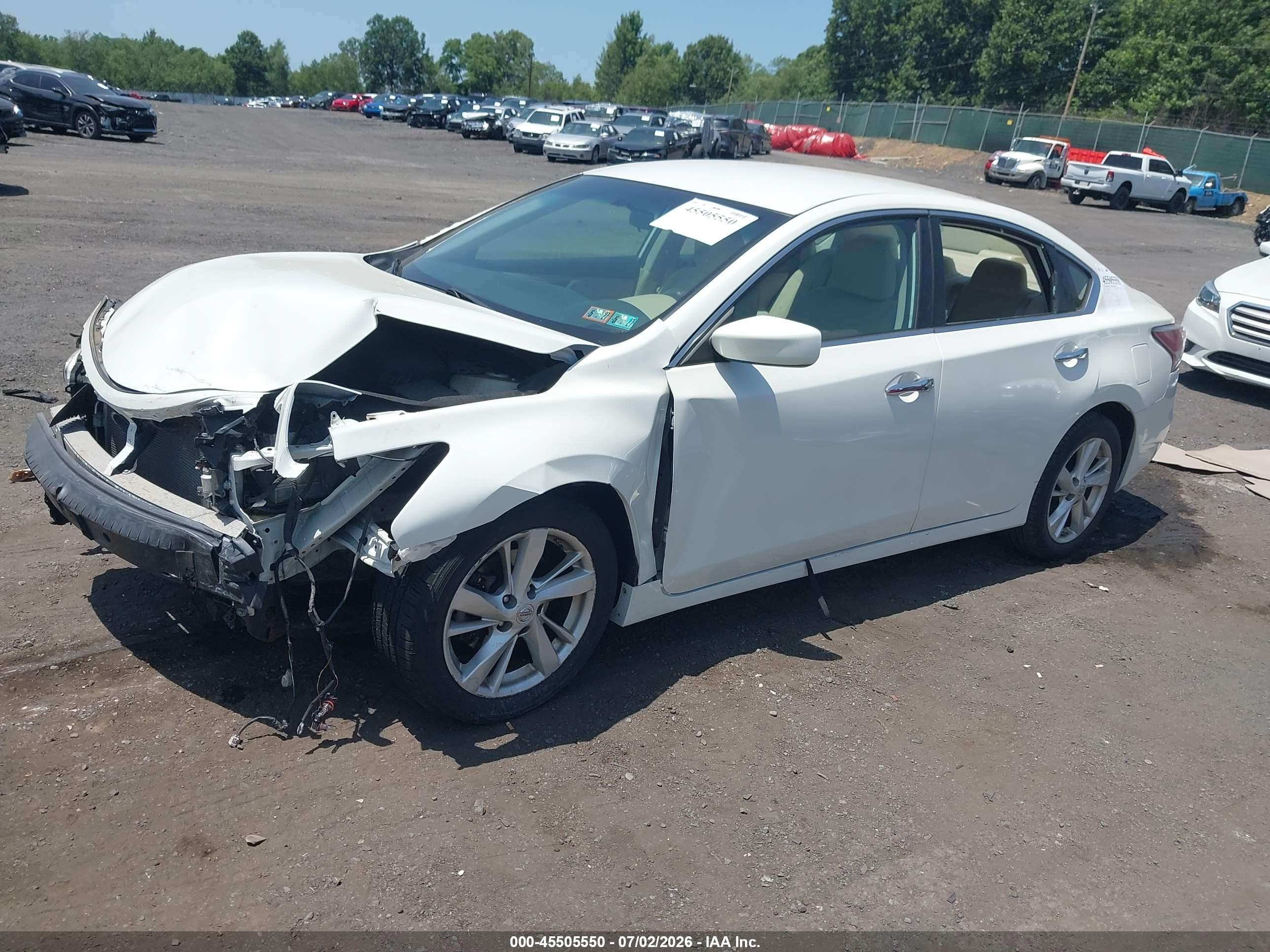 2014 Nissan Altima 2.5 Sv White vin: 1N4AL3AP0EC115282