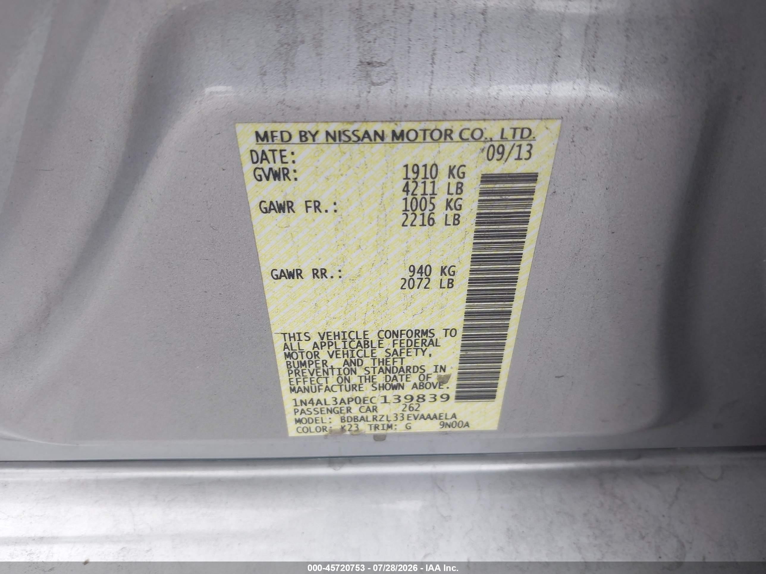 2014 Nissan Altima 2.5 S Silver vin: 1N4AL3AP0EC139839