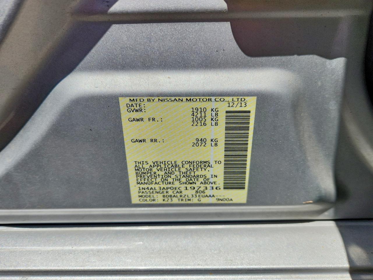 2014 Nissan Altima 2.5 S Silver vin: 1N4AL3AP0EC197336