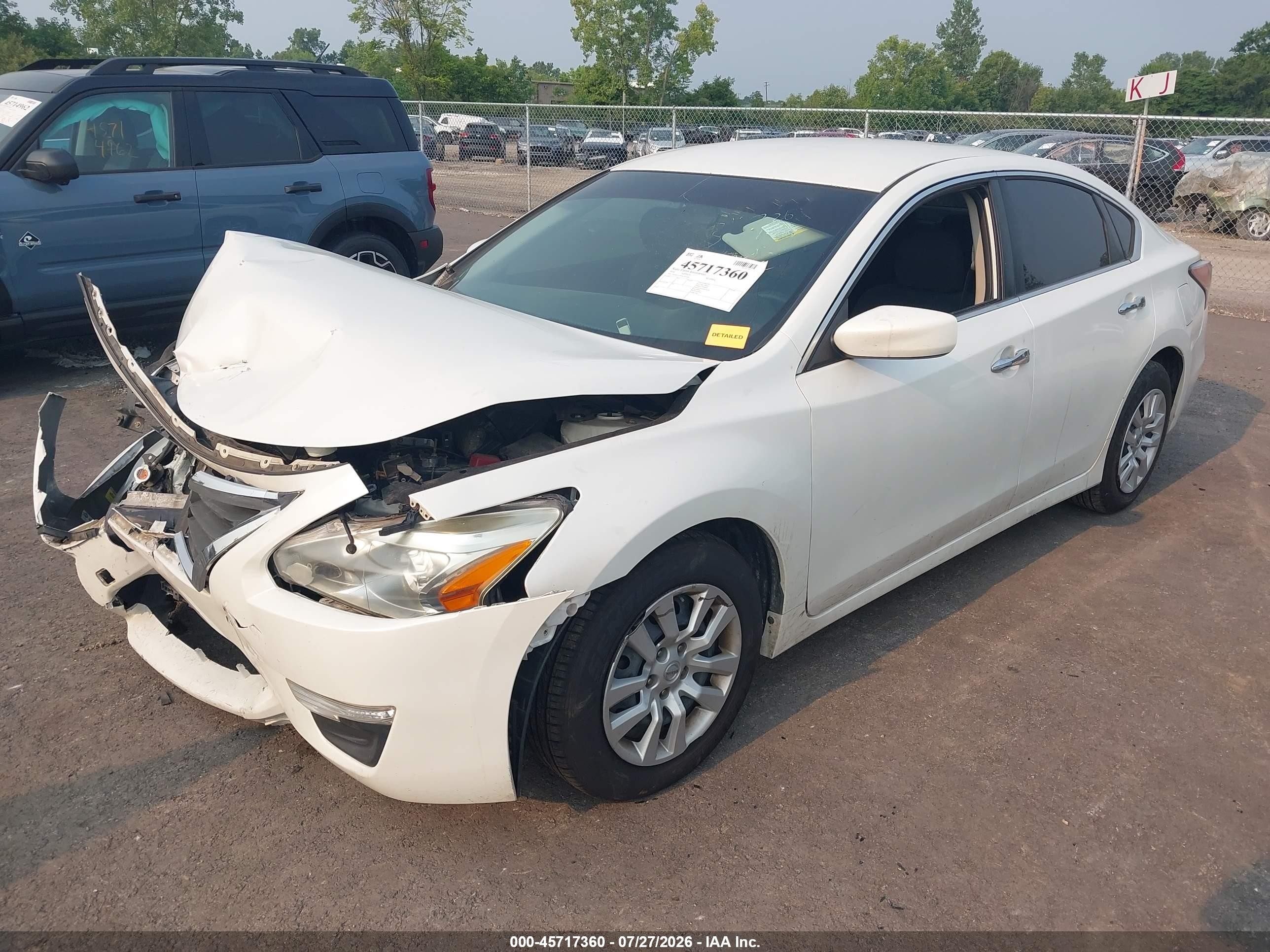 2014 Nissan Altima 2.5/2.5 S/2.5 Sl/2.5 Sv White vin: 1N4AL3AP0EC202180