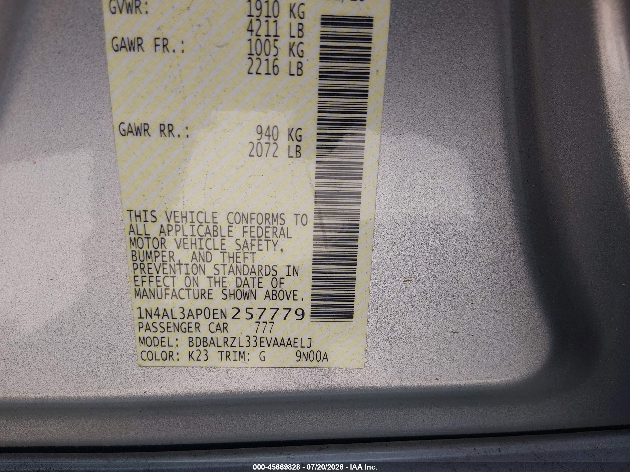 2014 Nissan Altima 2.5 S Silver vin: 1N4AL3AP0EN257779