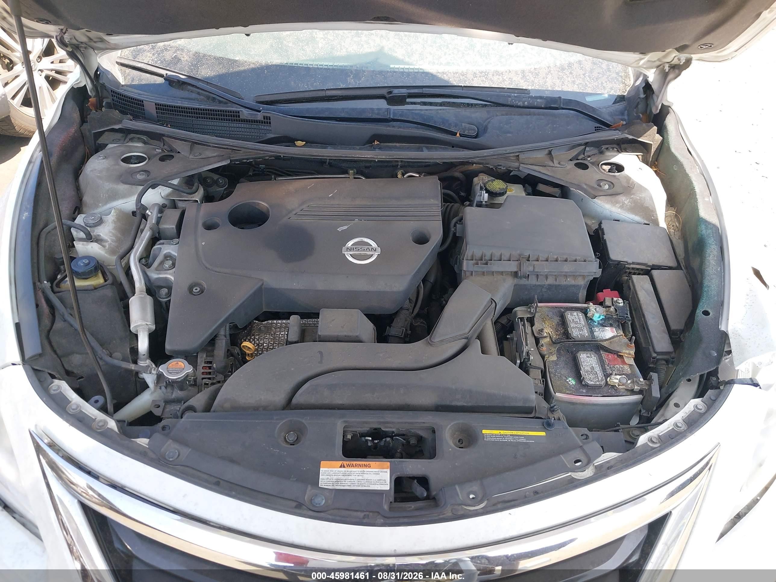 2014 Nissan Altima 2.5 S White vin: 1N4AL3AP0EN369952