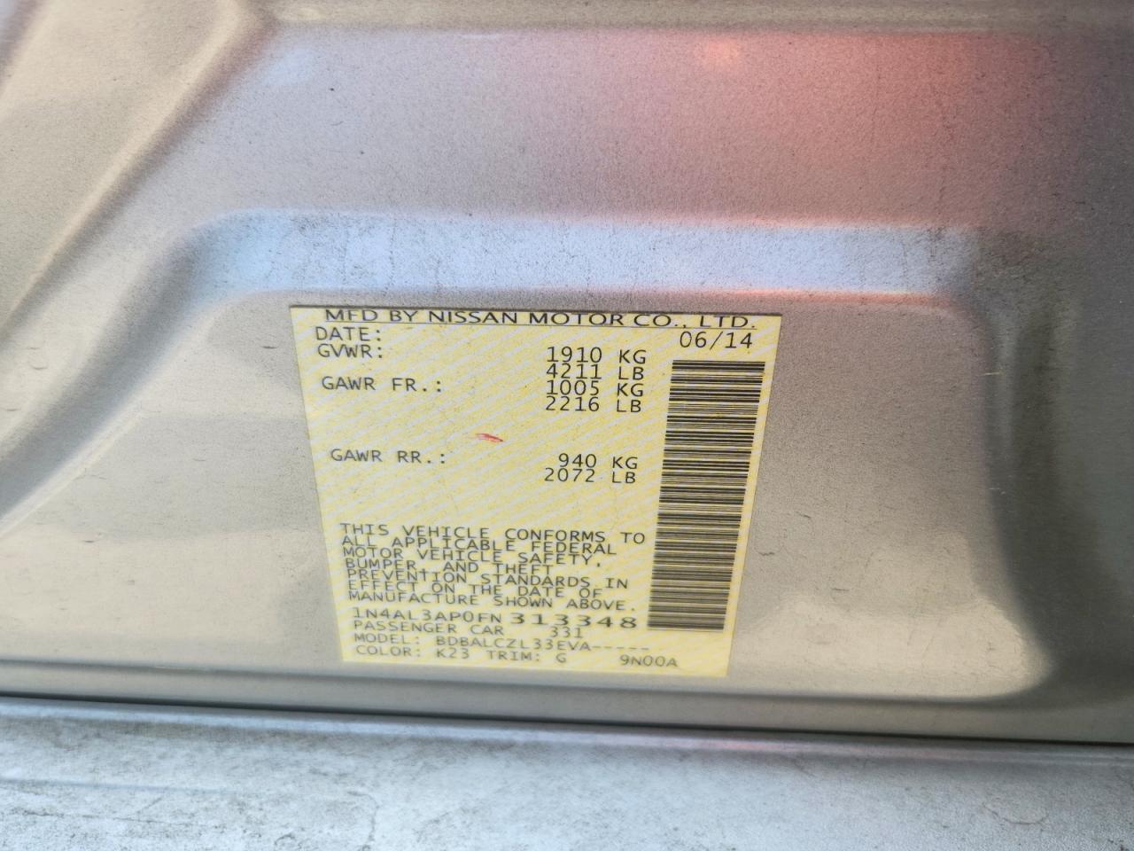 2015 Nissan Altima 2.5 S Silver vin: 1N4AL3AP0FN313348