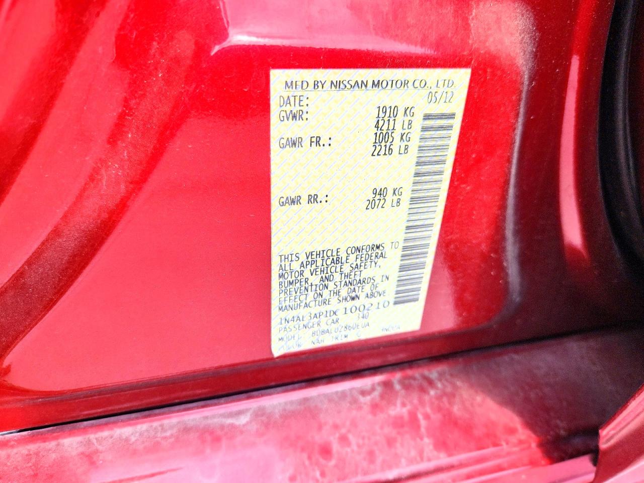 2013 Nissan Altima 2.5 Maroon vin: 1N4AL3AP1DC100210