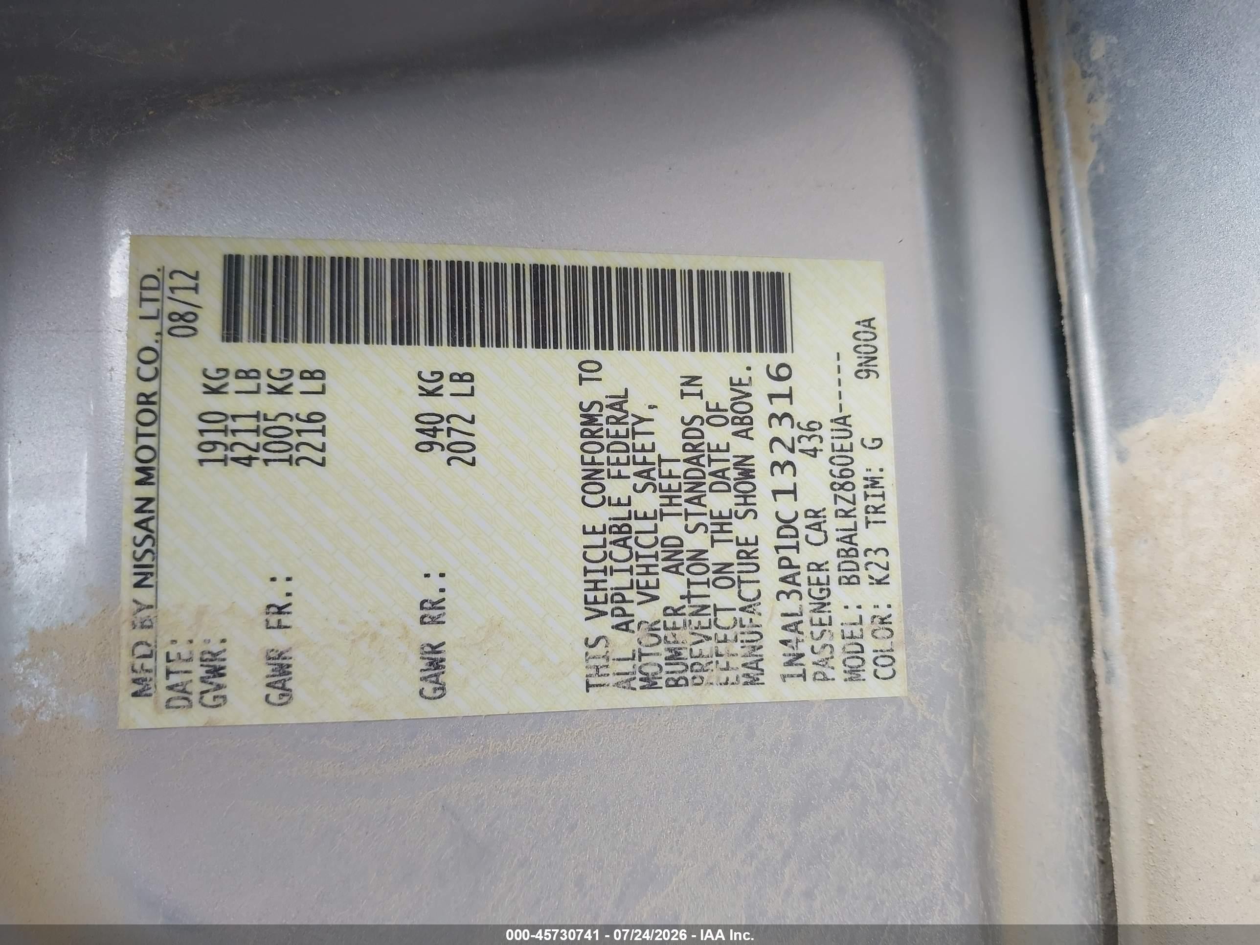 2013 Nissan Altima 2.5 S Silver vin: 1N4AL3AP1DC132316