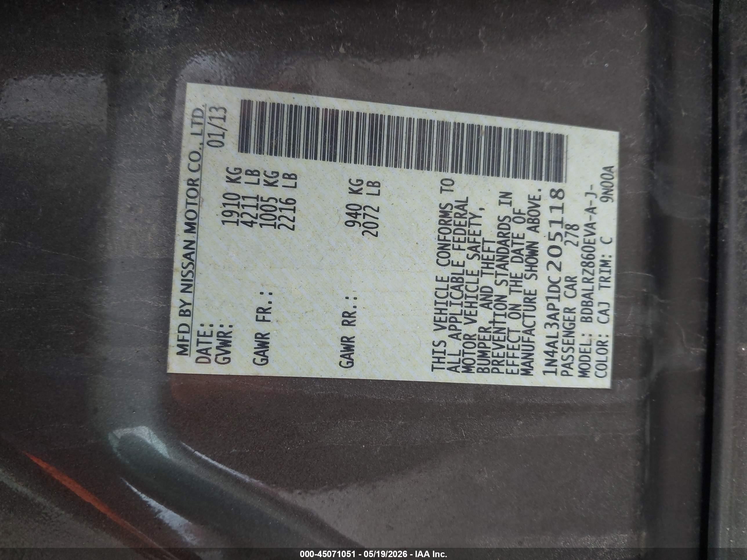 2013 Nissan Altima 2.5 S Gray vin: 1N4AL3AP1DC205118