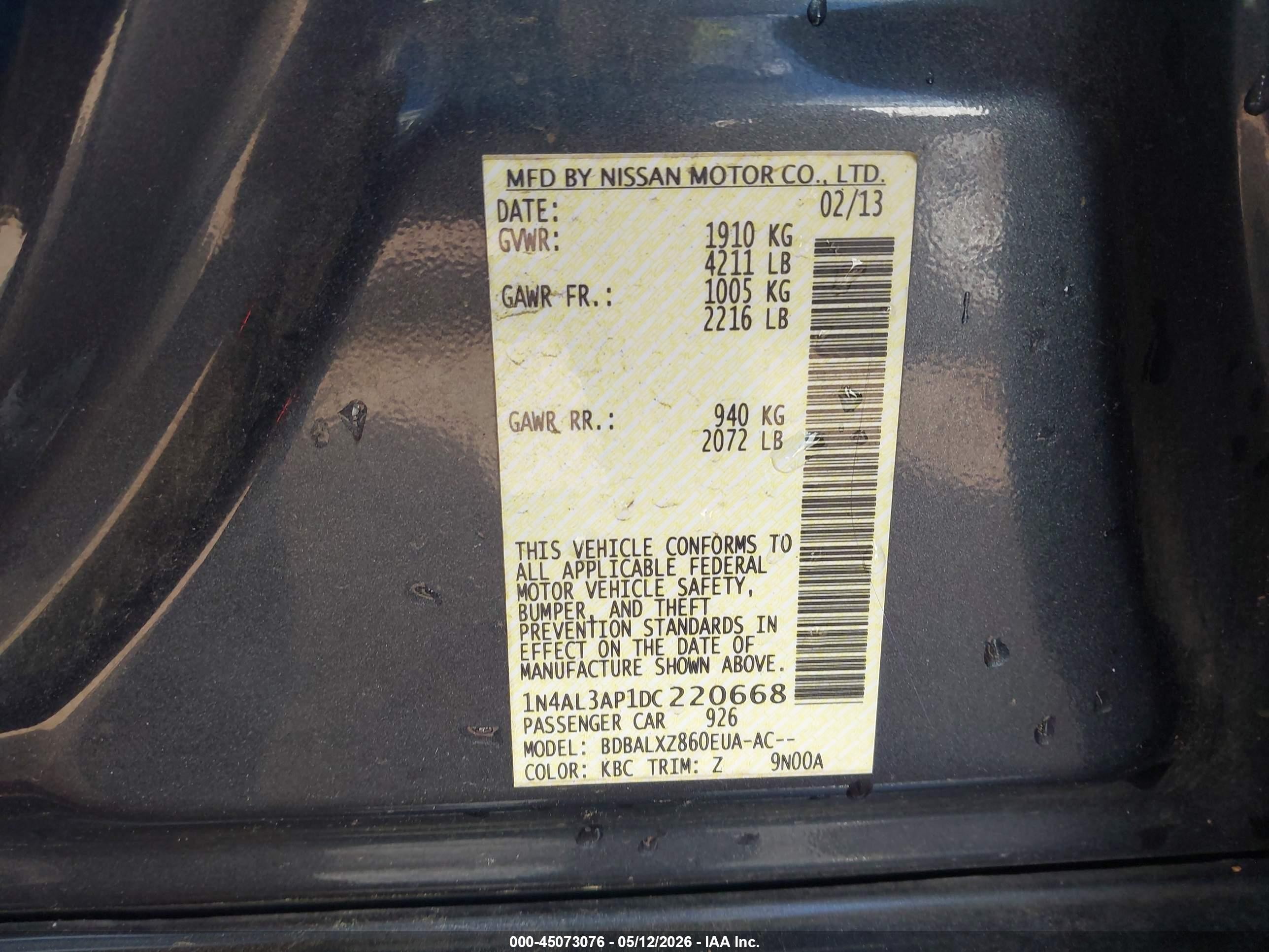2013 Nissan Altima 2.5 Sl Gray vin: 1N4AL3AP1DC220668