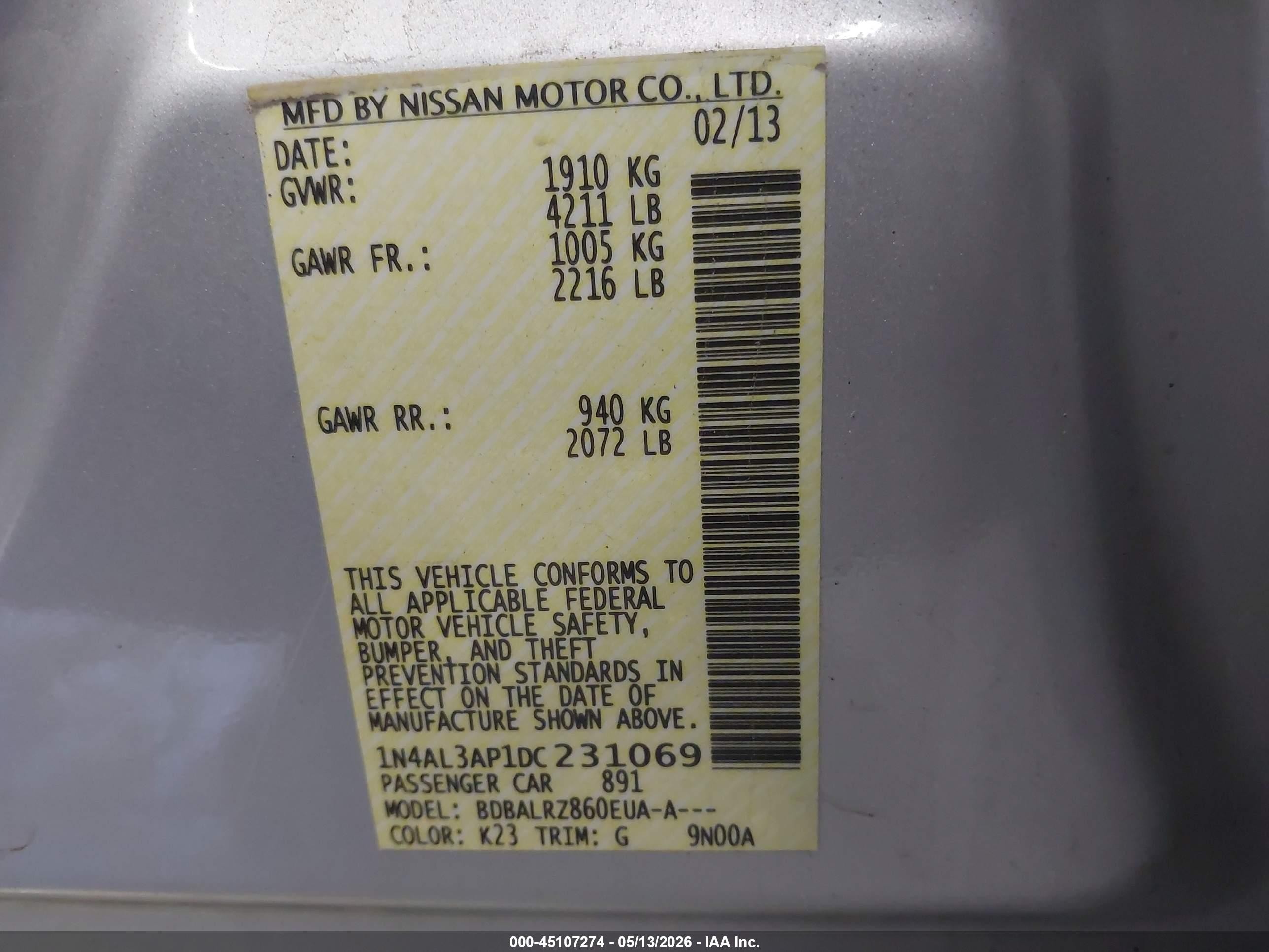 2013 Nissan Altima 2.5 S Silver vin: 1N4AL3AP1DC231069