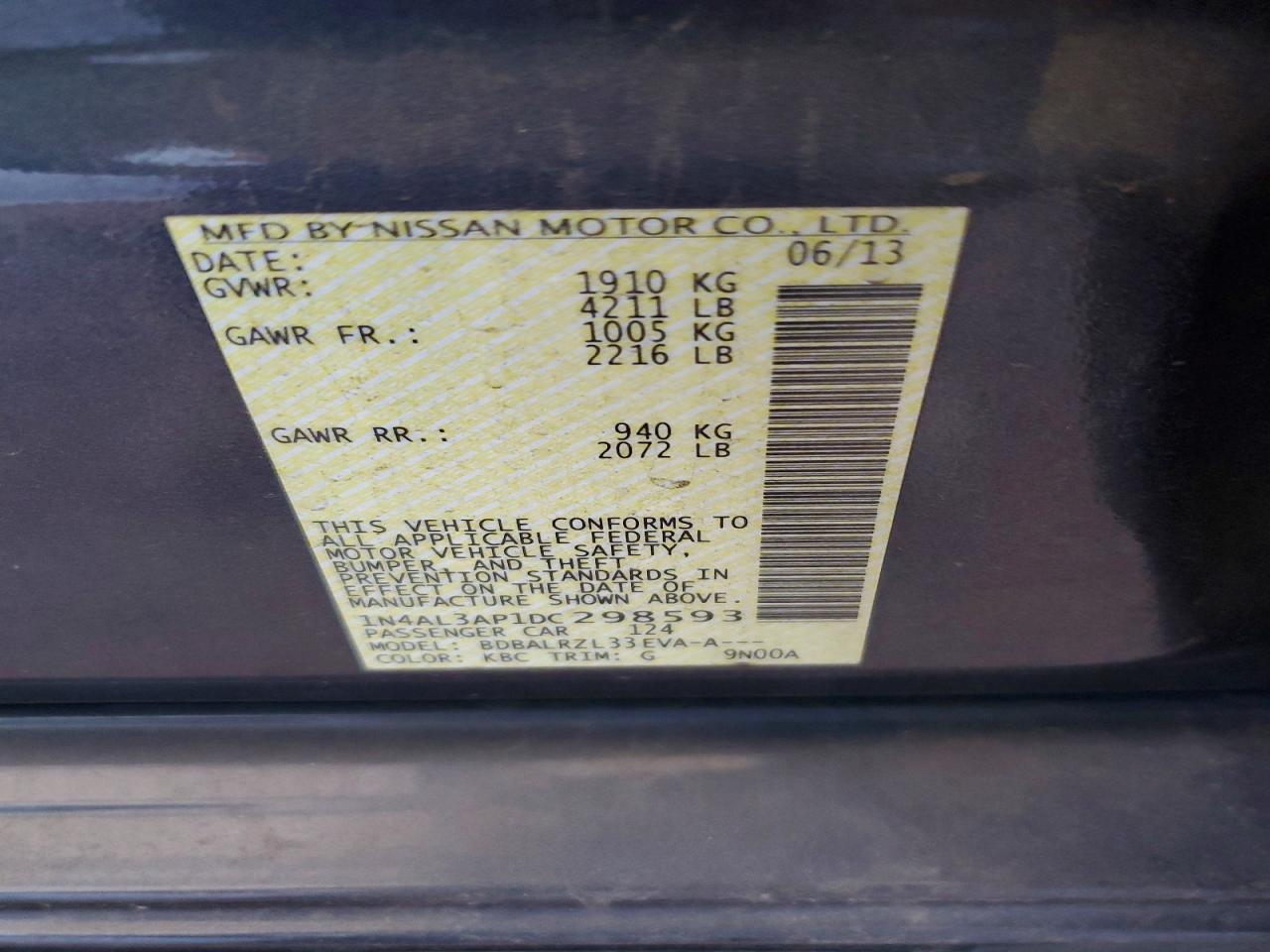 2013 Nissan Altima 2.5 Серый vin: 1N4AL3AP1DC298593