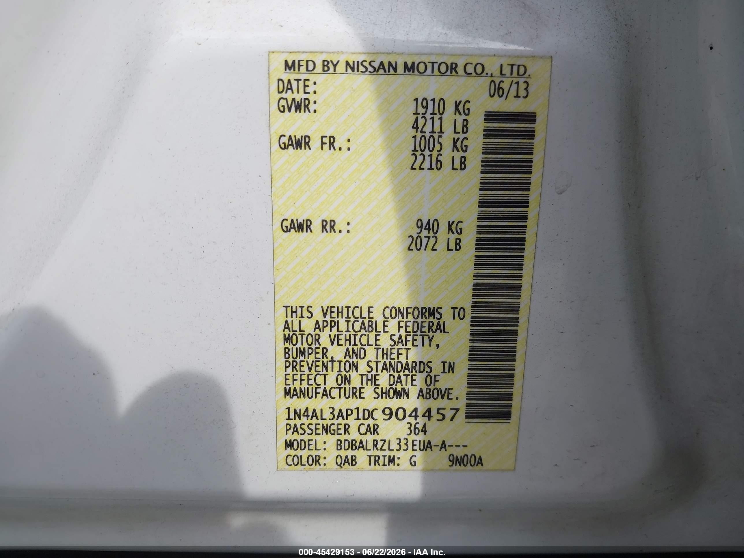 2013 Nissan Altima 2.5 S White vin: 1N4AL3AP1DC904457