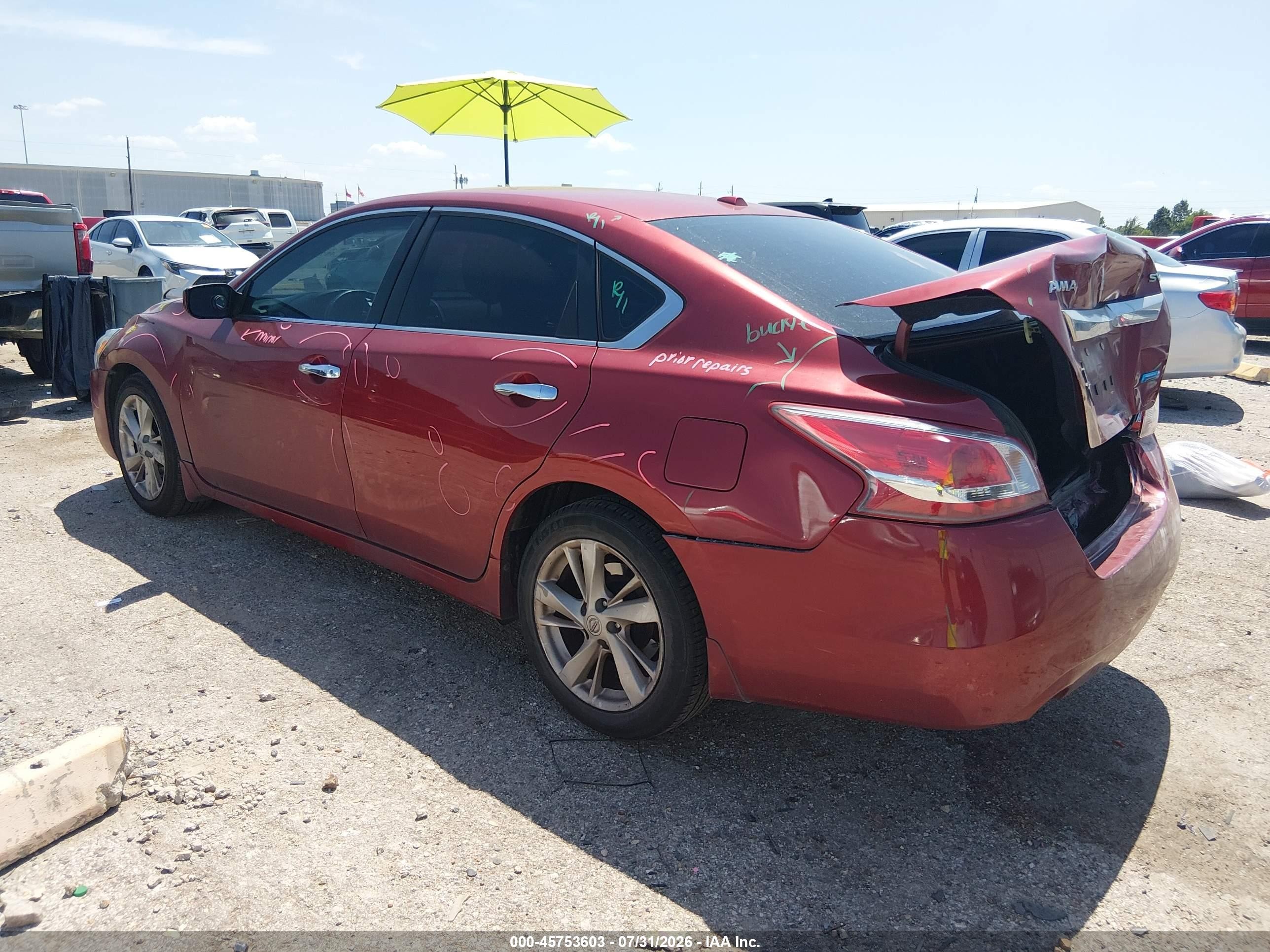 2013 Nissan Altima 2.5 Sv Red vin: 1N4AL3AP1DC910176