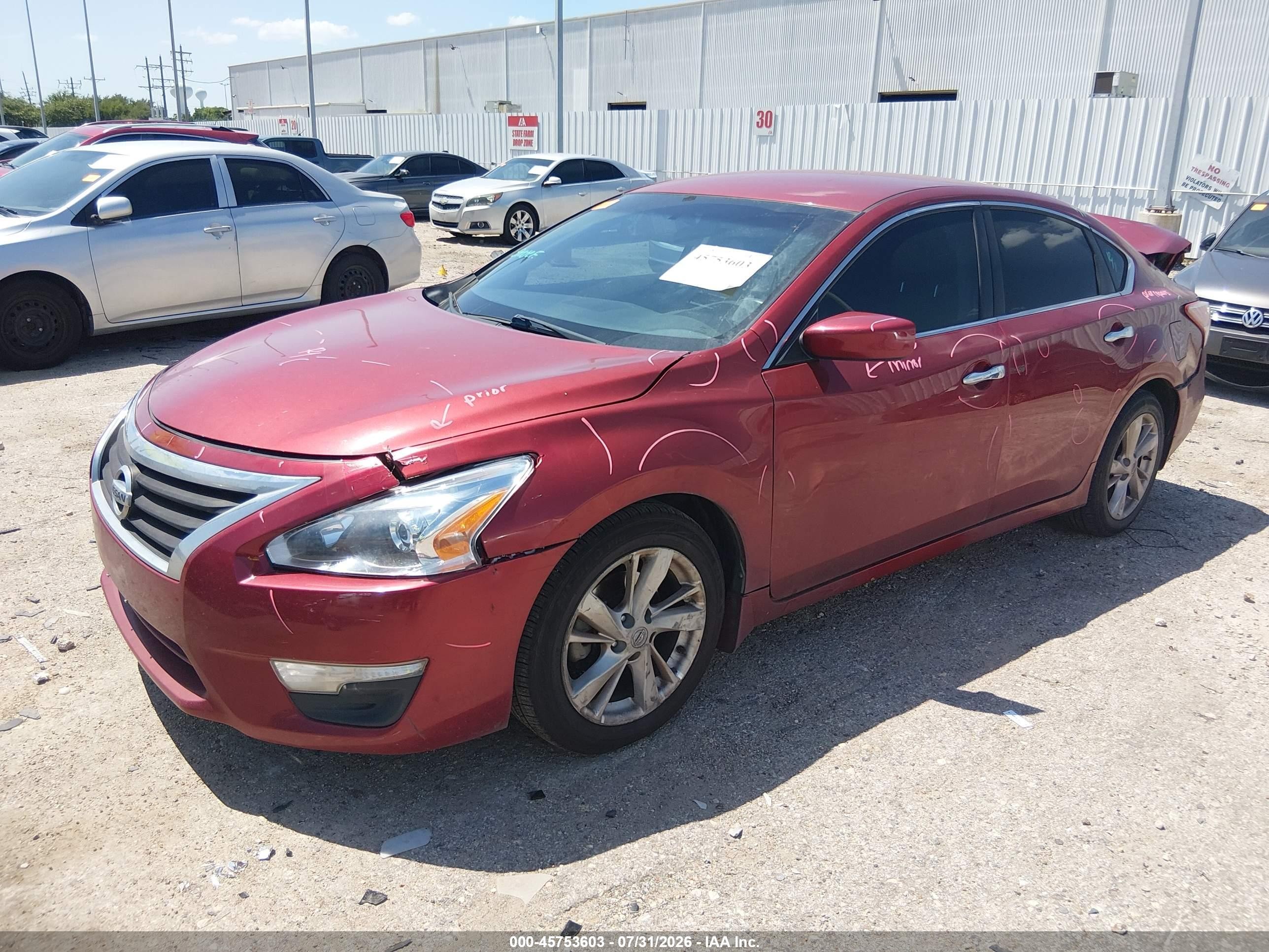 2013 Nissan Altima 2.5 Sv Red vin: 1N4AL3AP1DC910176