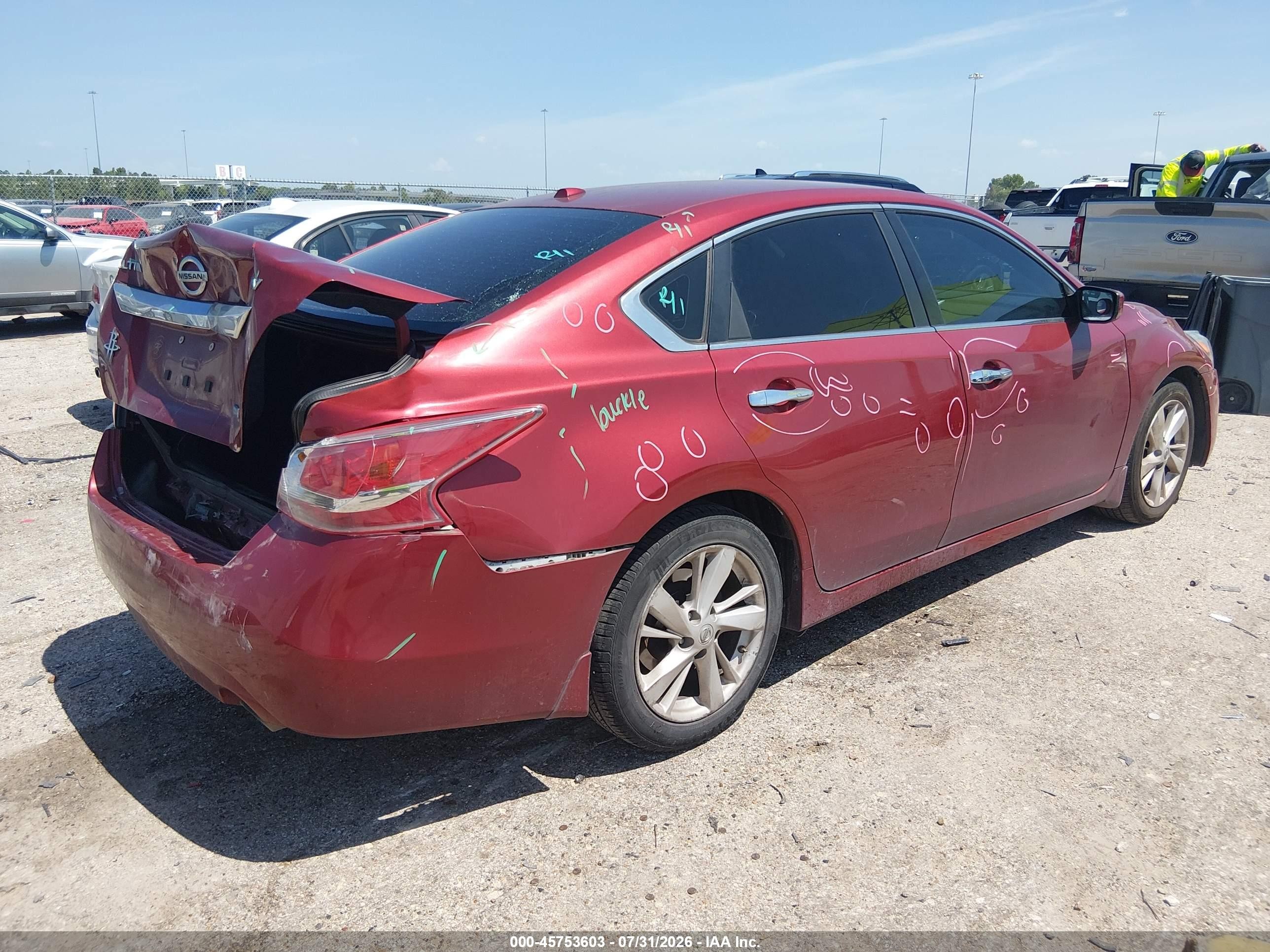 2013 Nissan Altima 2.5 Sv Red vin: 1N4AL3AP1DC910176