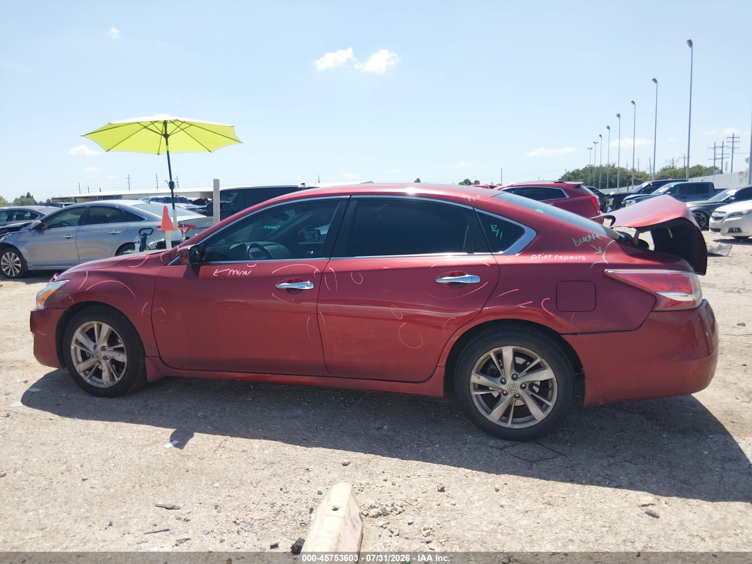 2013 Nissan Altima 2.5 Sv Red vin: 1N4AL3AP1DC910176
