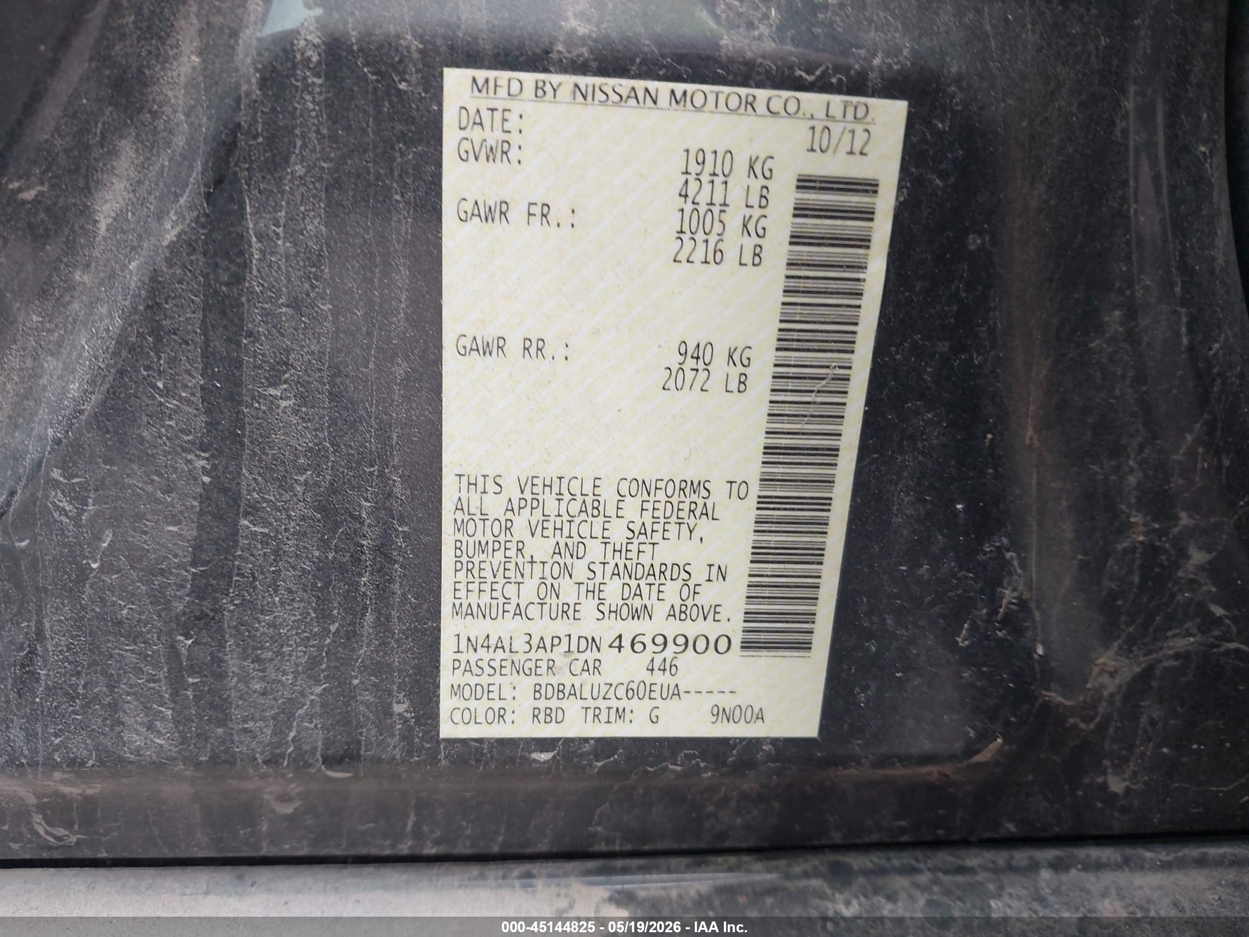 2013 Nissan Altima 2.5 Sv Gray vin: 1N4AL3AP1DN469900