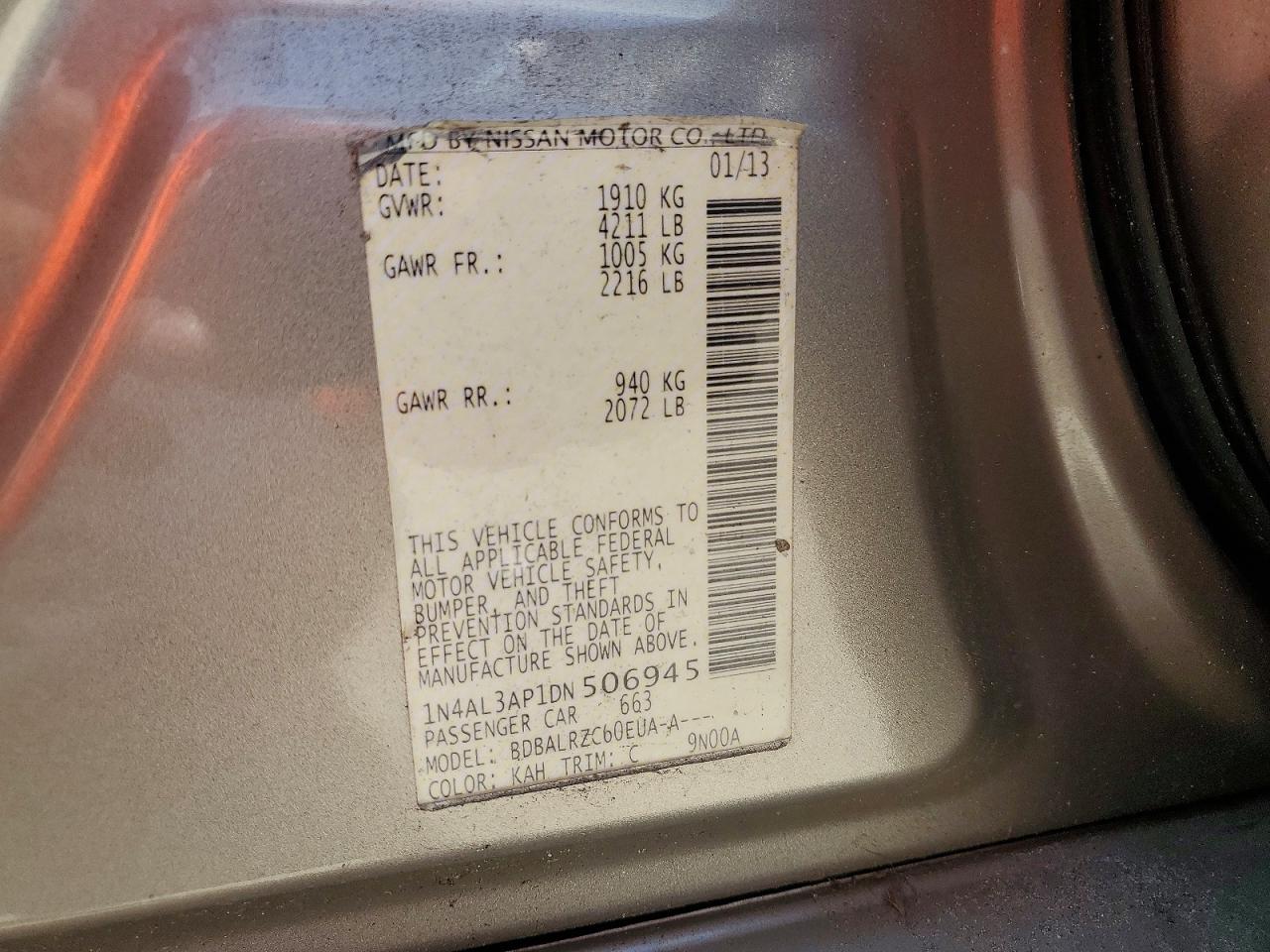 2013 Nissan Altima 2.5/s/sv/sl Cream vin: 1N4AL3AP1DN506945