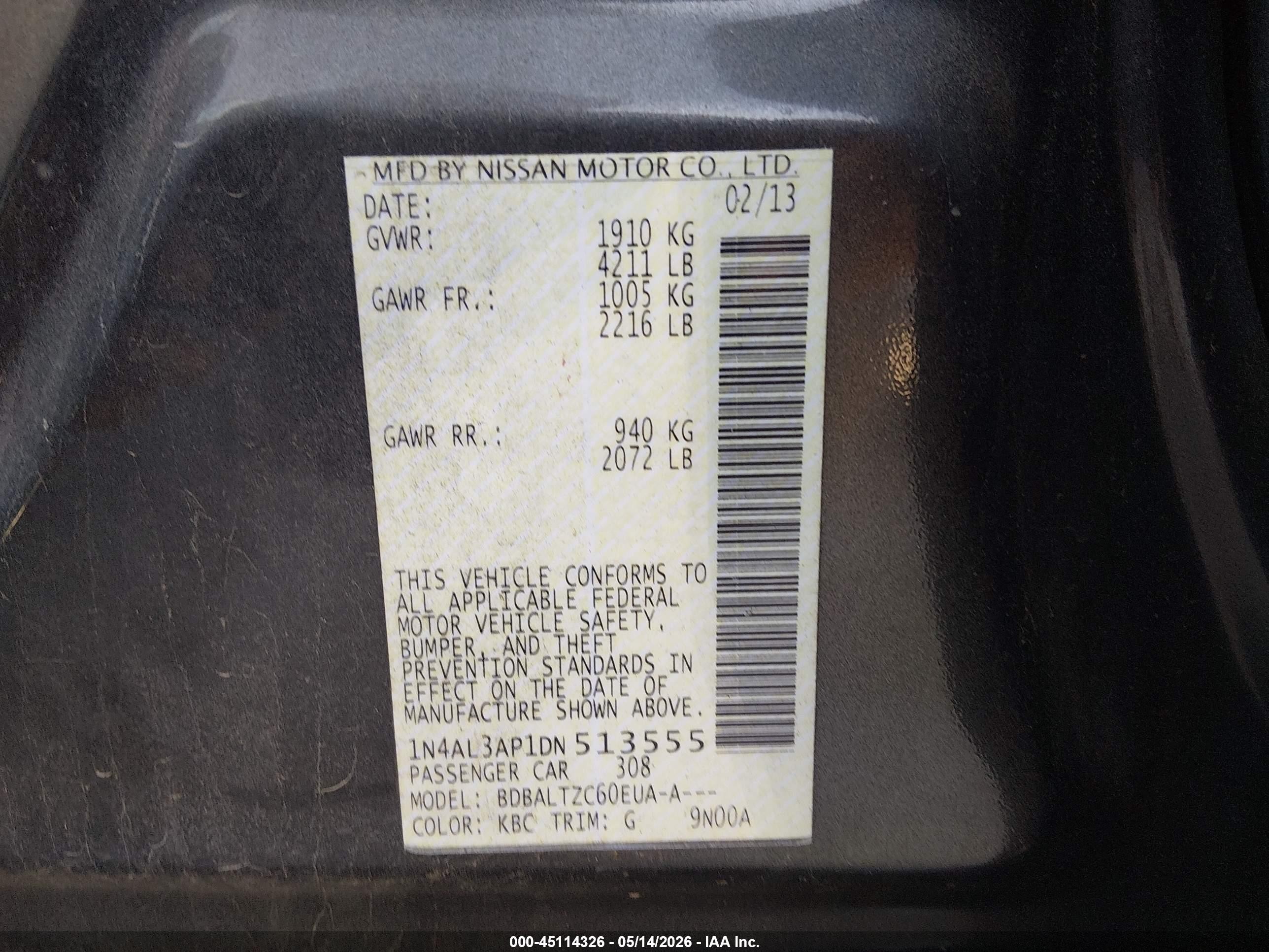 2013 Nissan Altima 2.5 Sv Gray vin: 1N4AL3AP1DN513555