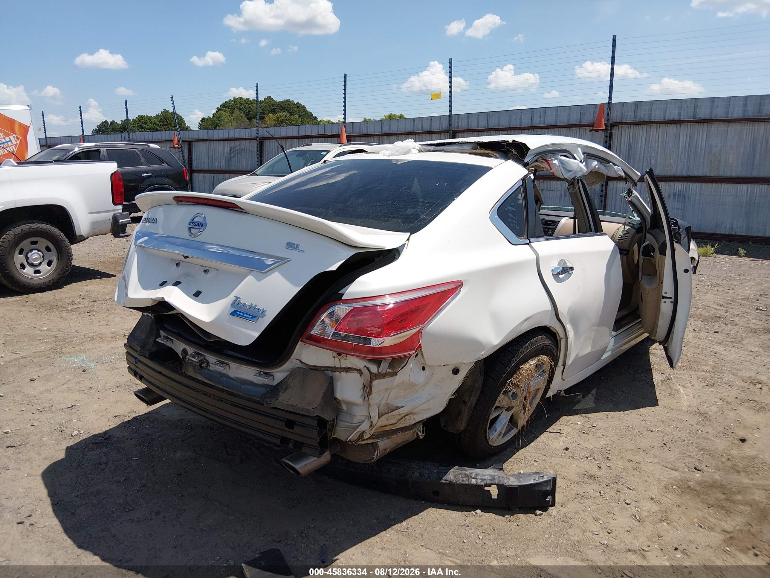 2013 Nissan Altima 2.5 Sl White vin: 1N4AL3AP1DN514429