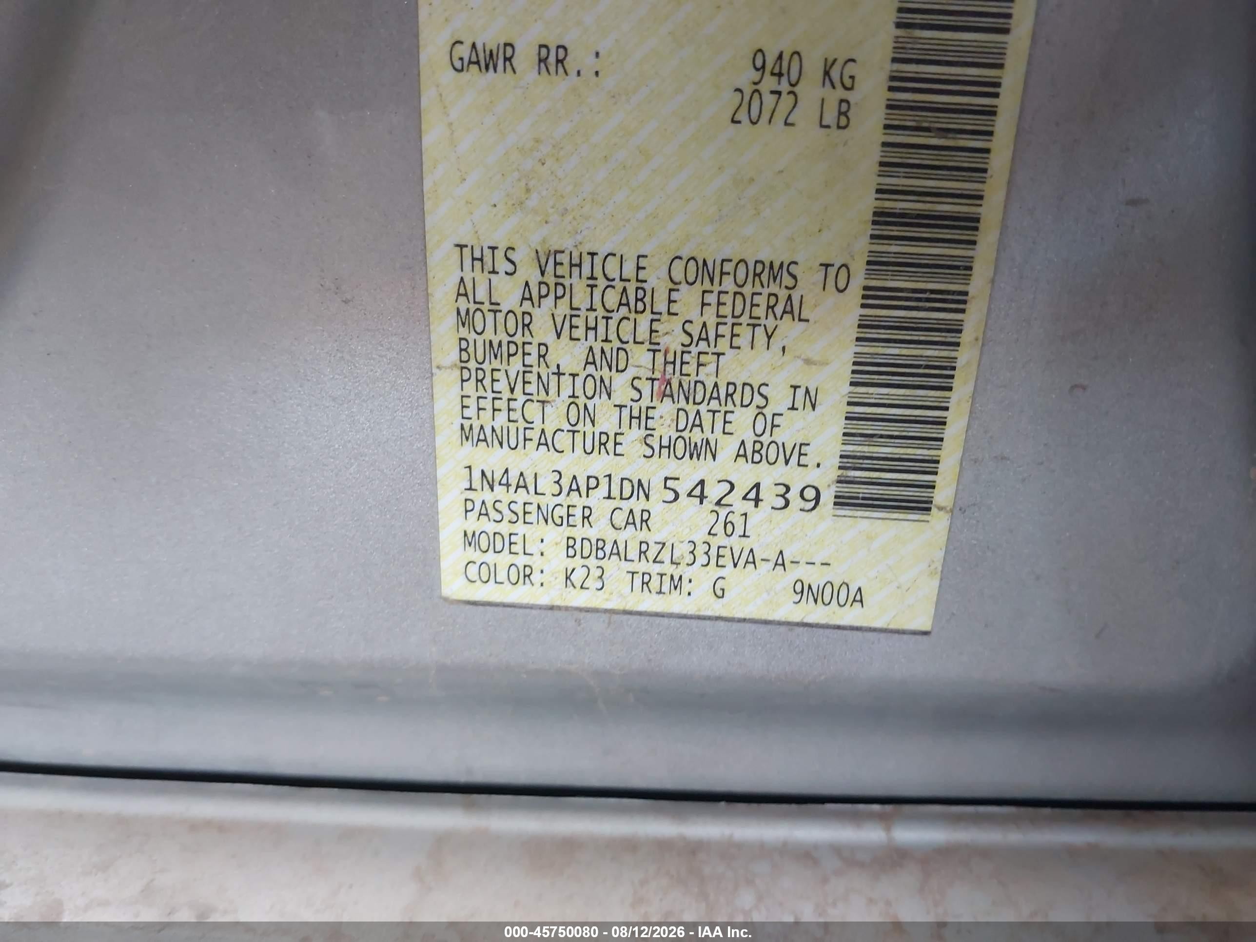 2013 Nissan Altima 2.5 S Gray vin: 1N4AL3AP1DN542439