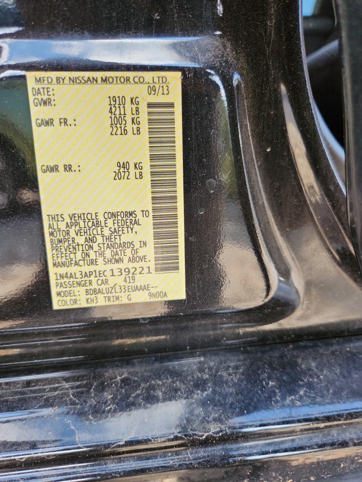 2014 Nissan Altima 2.5 Sv Black vin: 1N4AL3AP1EC139221