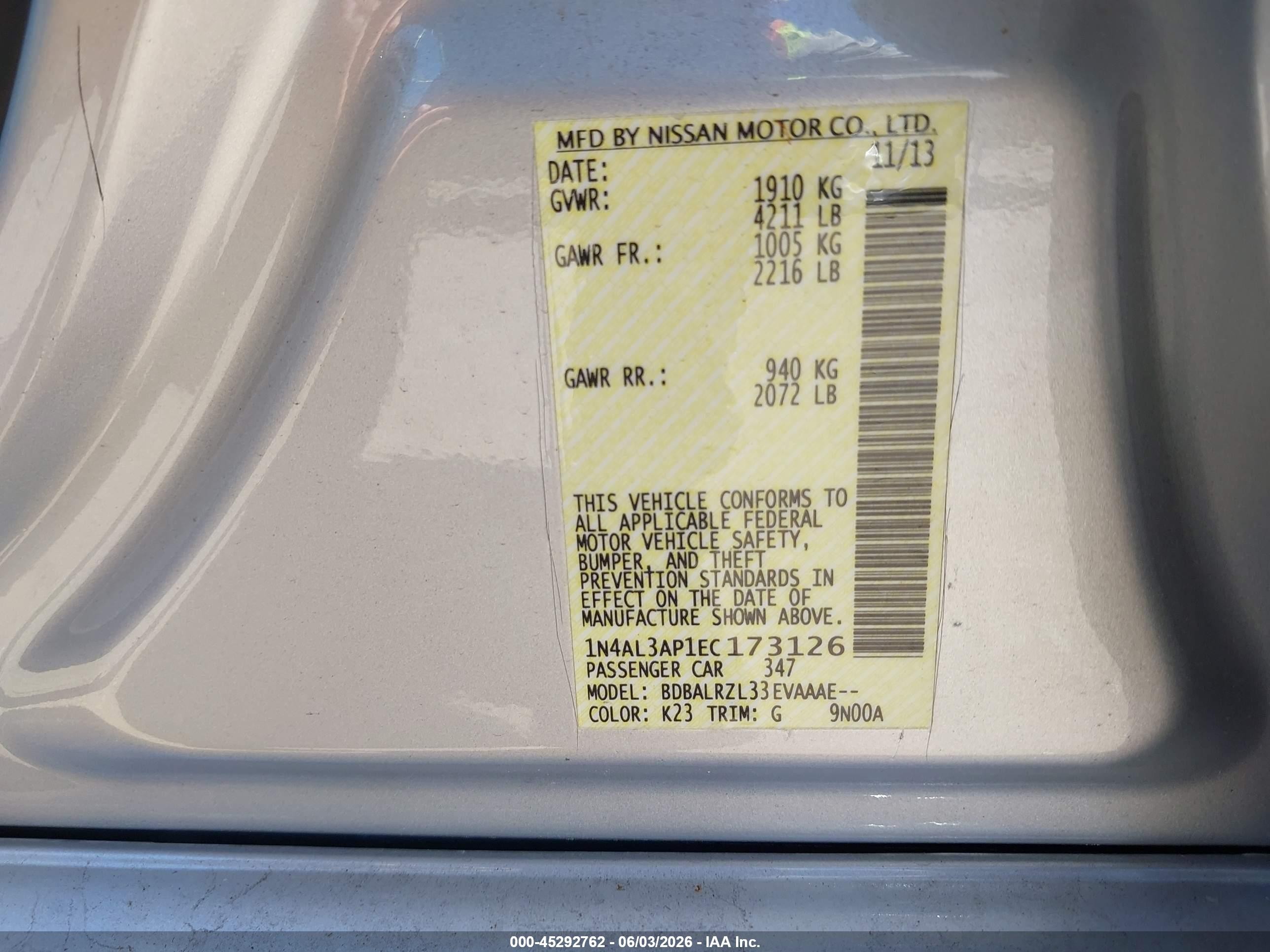 2014 Nissan Altima 2.5 S Silver vin: 1N4AL3AP1EC173126