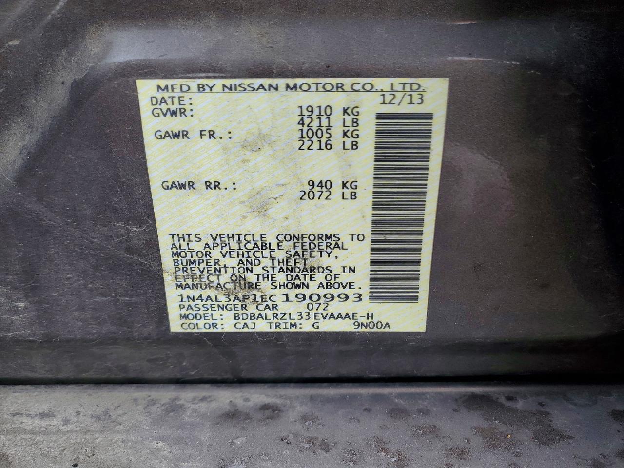 2014 Nissan Altima 2.5 S Brown vin: 1N4AL3AP1EC190993