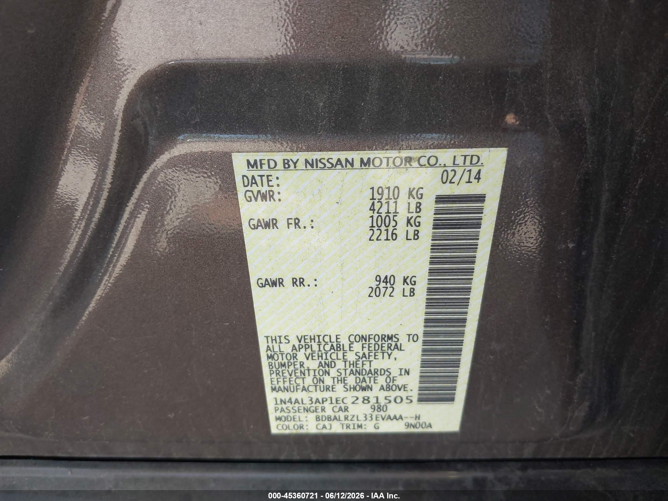 2014 Nissan Altima 2.5 S Gray vin: 1N4AL3AP1EC281505