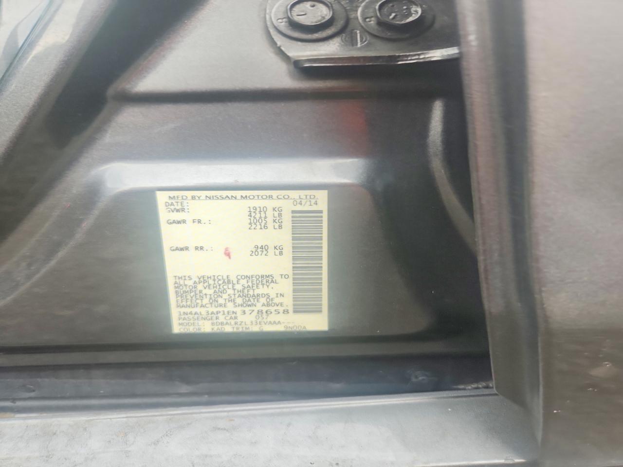 2014 Nissan Altima 2.5 S Gray vin: 1N4AL3AP1EN378658