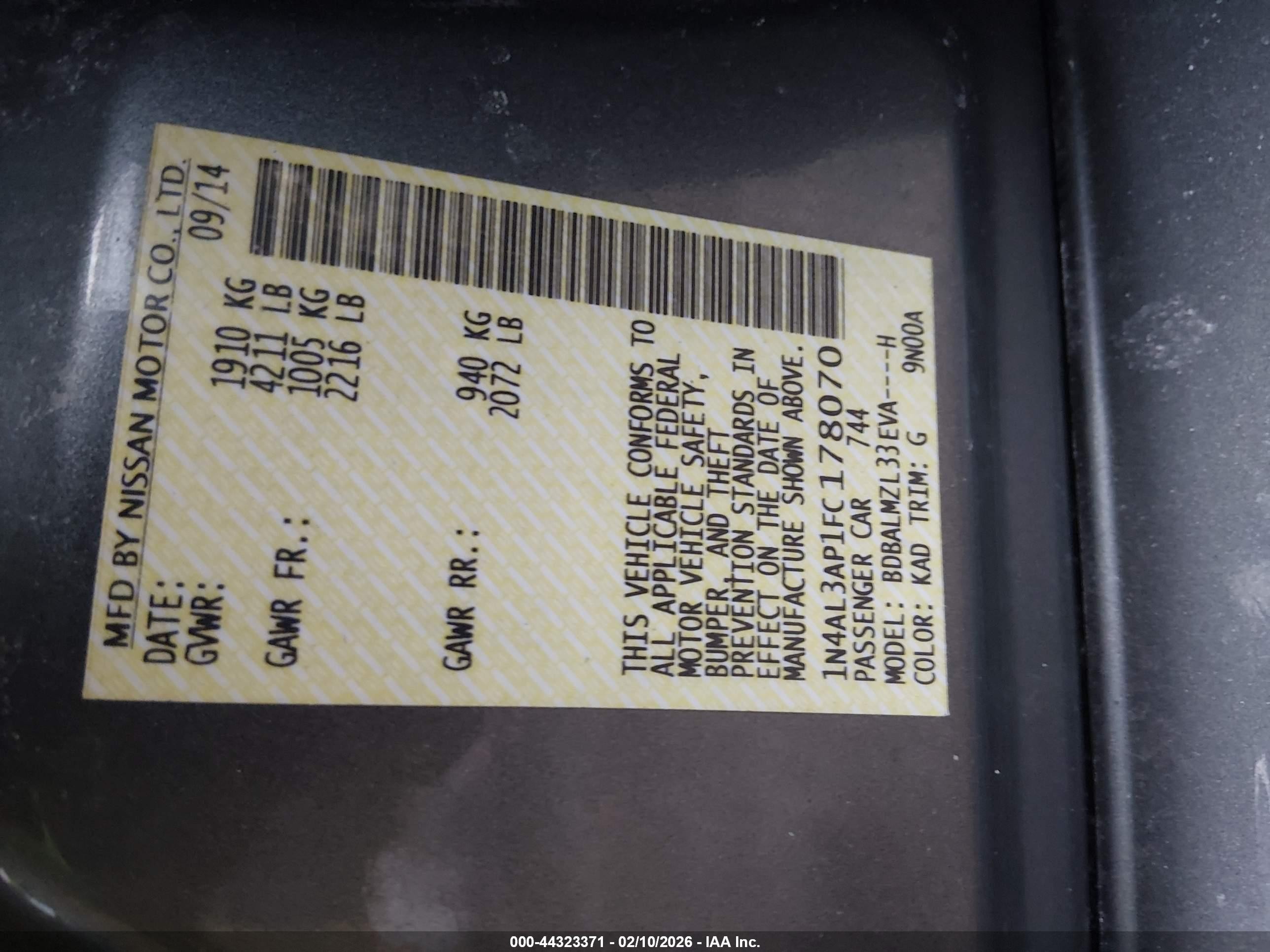 2015 Nissan Altima 2.5 Sv Green vin: 1N4AL3AP1FC178070