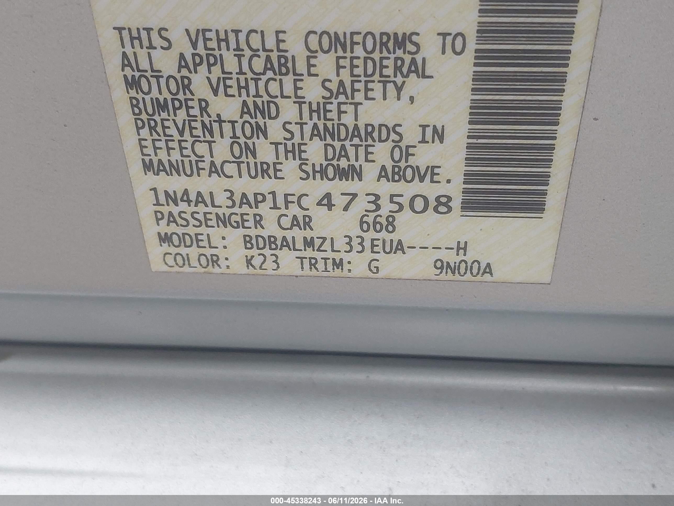 2015 Nissan Altima 2.5 Sv Silver vin: 1N4AL3AP1FC473508