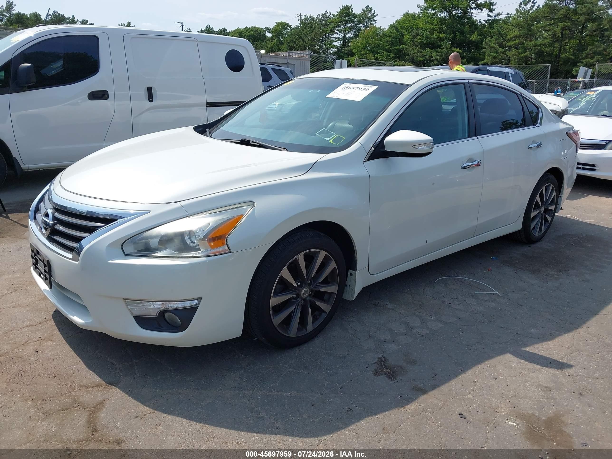 2015 Nissan Altima 2.5 Sl White vin: 1N4AL3AP1FN896934
