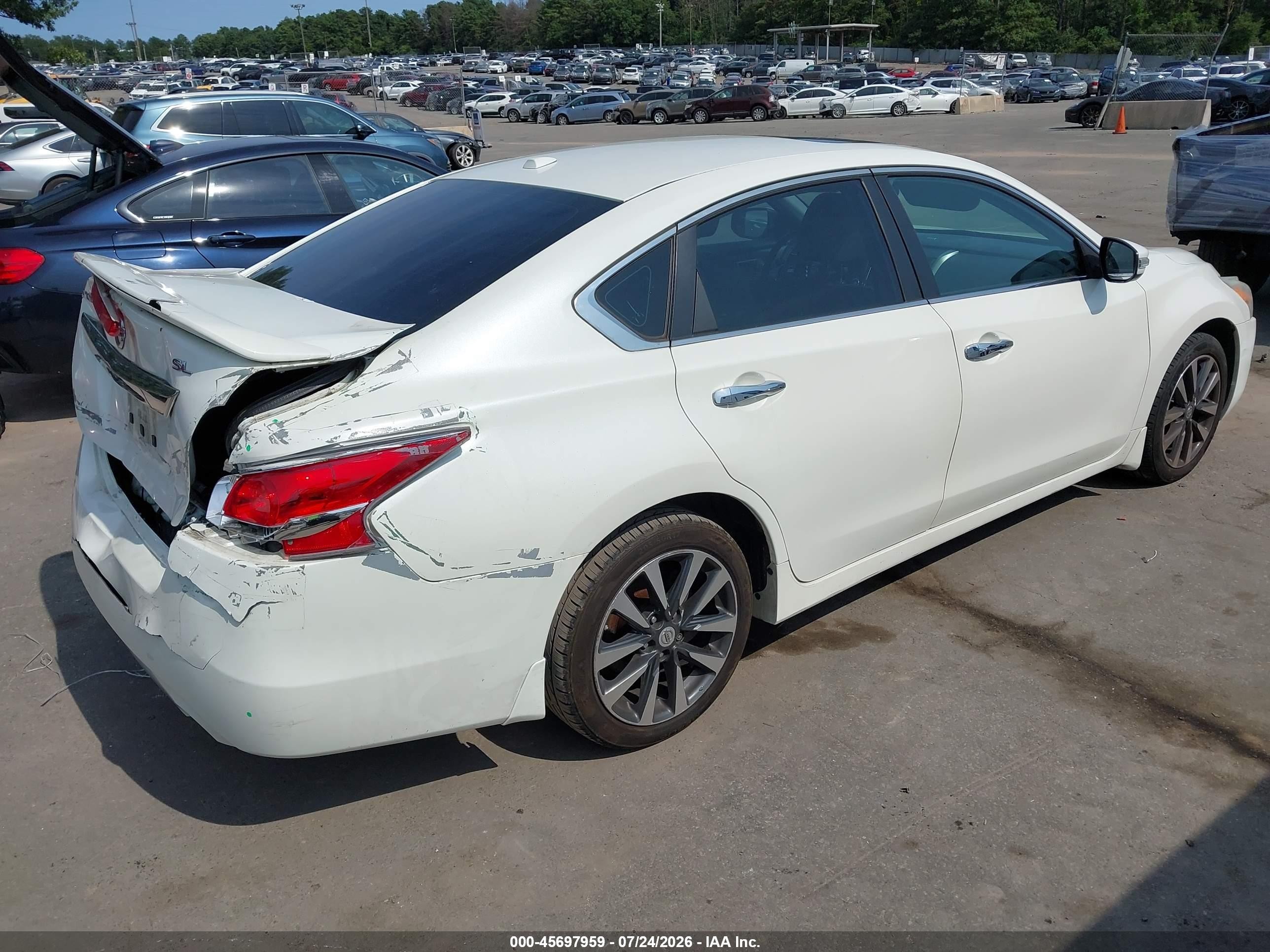 2015 Nissan Altima 2.5 Sl White vin: 1N4AL3AP1FN896934