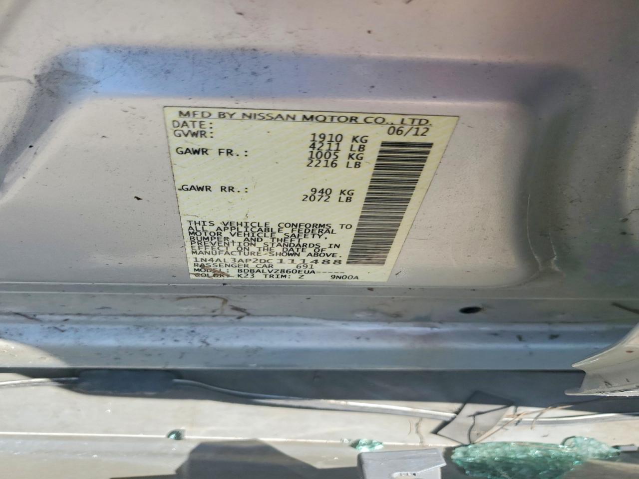 2013 Nissan Altima 2.5 Silver vin: 1N4AL3AP2DC111488