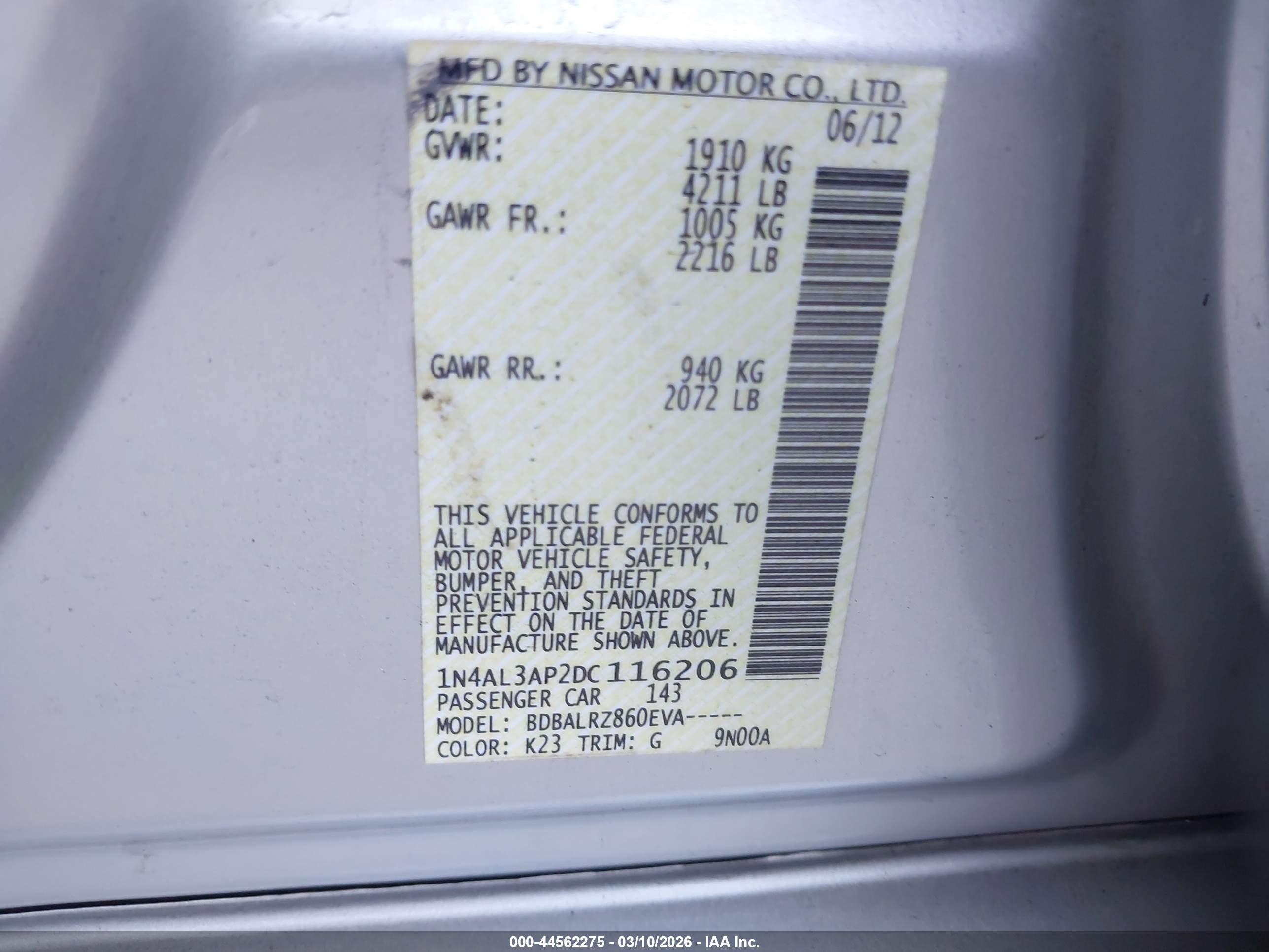 2013 Nissan Altima 2.5 S Silver vin: 1N4AL3AP2DC116206