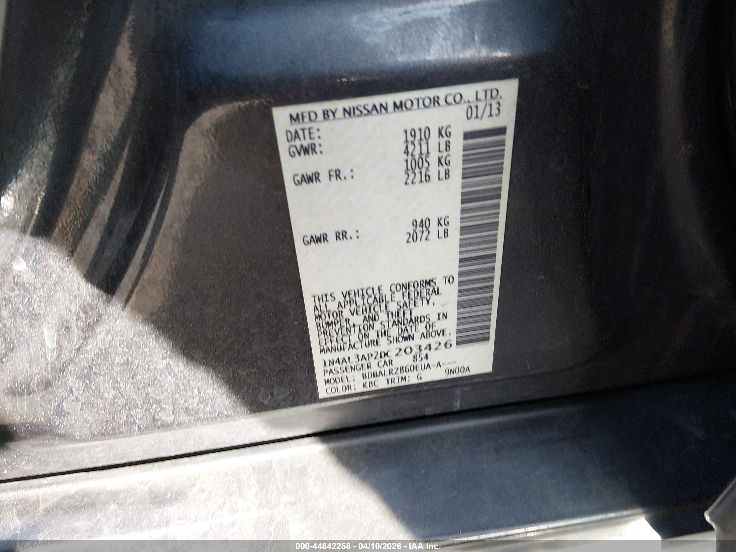 2013 Nissan Altima 2.5 S Gray vin: 1N4AL3AP2DC203426